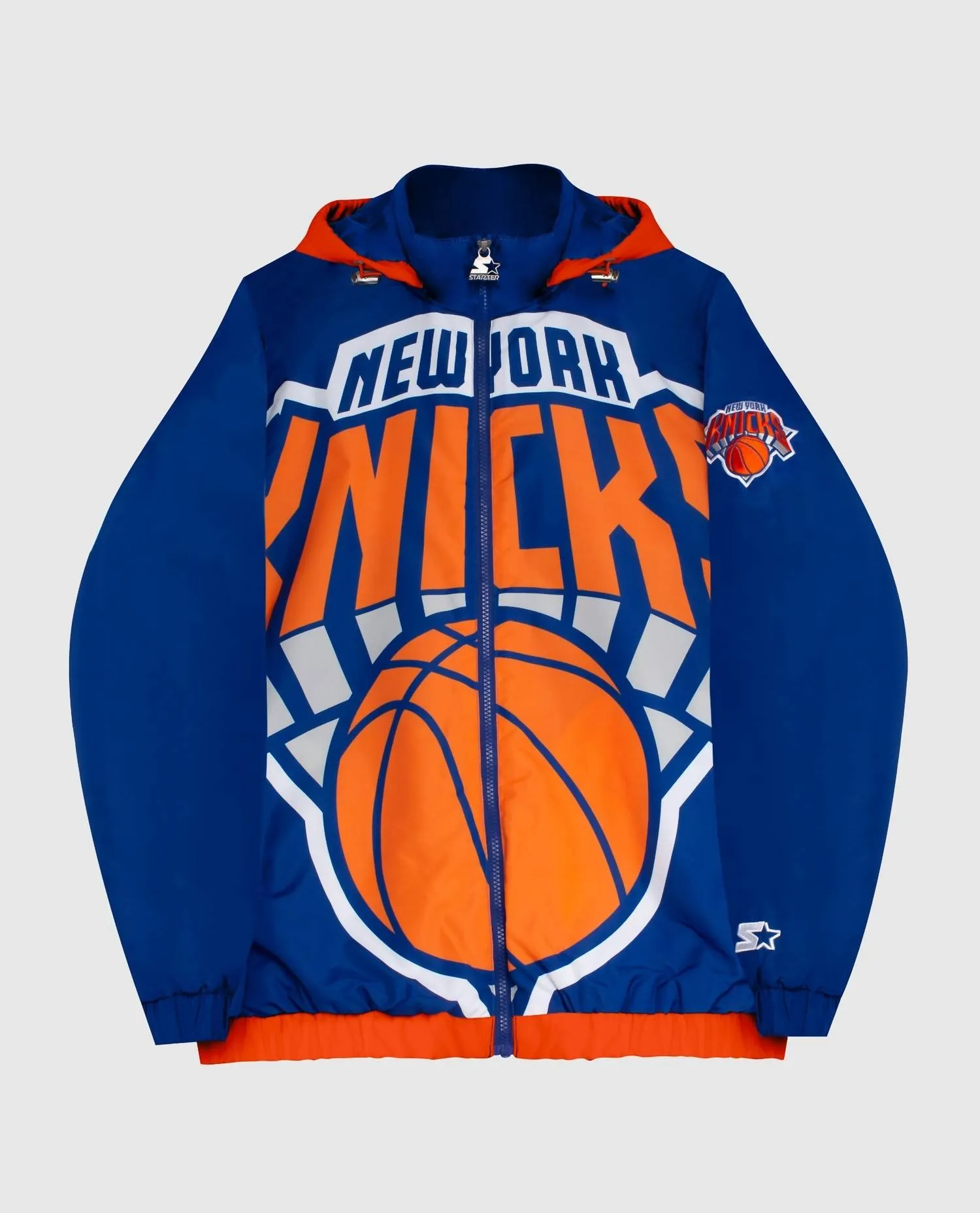 Men's New York Knicks Hooded Jacket In Blue
