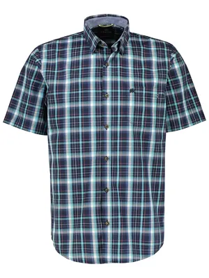 Men's Plaid Dress Shirt,Navy/Blue