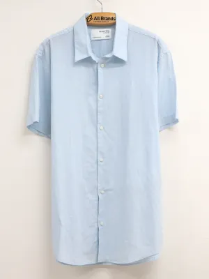 Men's Plain Solid Chemise,Light Blue