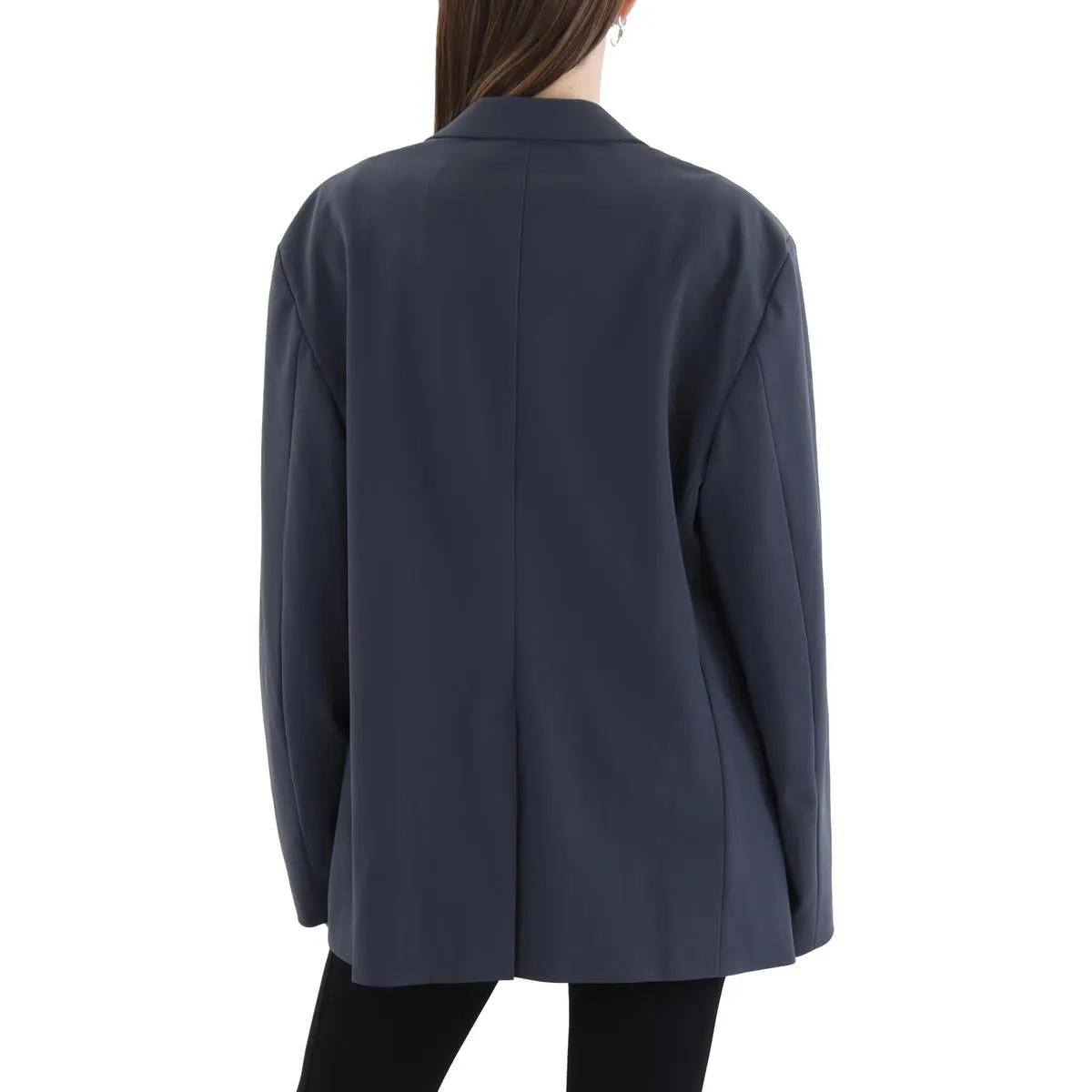 Mens Solid Polyester Two-Button Blazer
