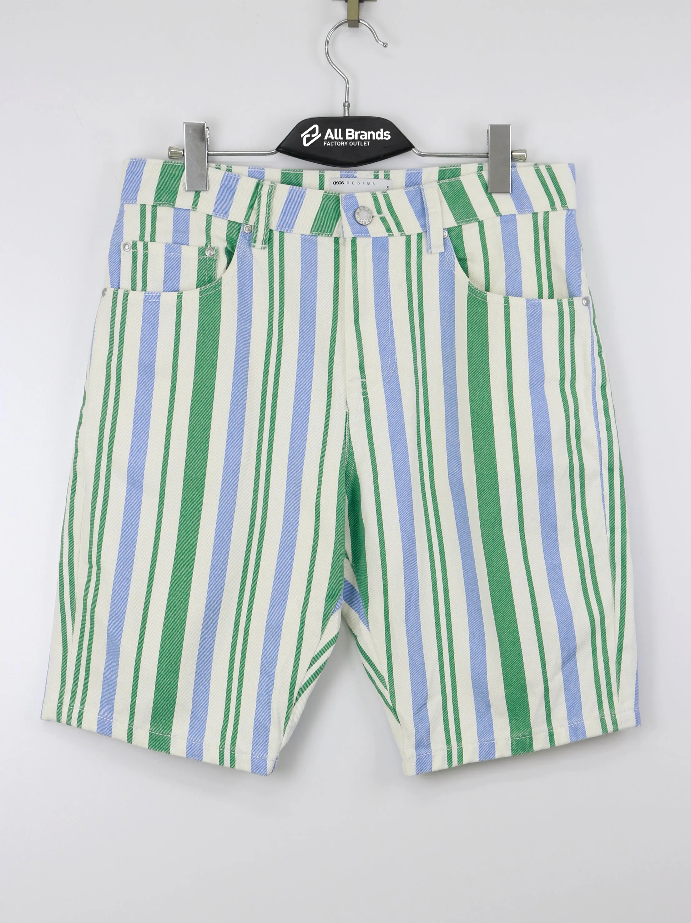 Men's Striped Denim Short,Multi