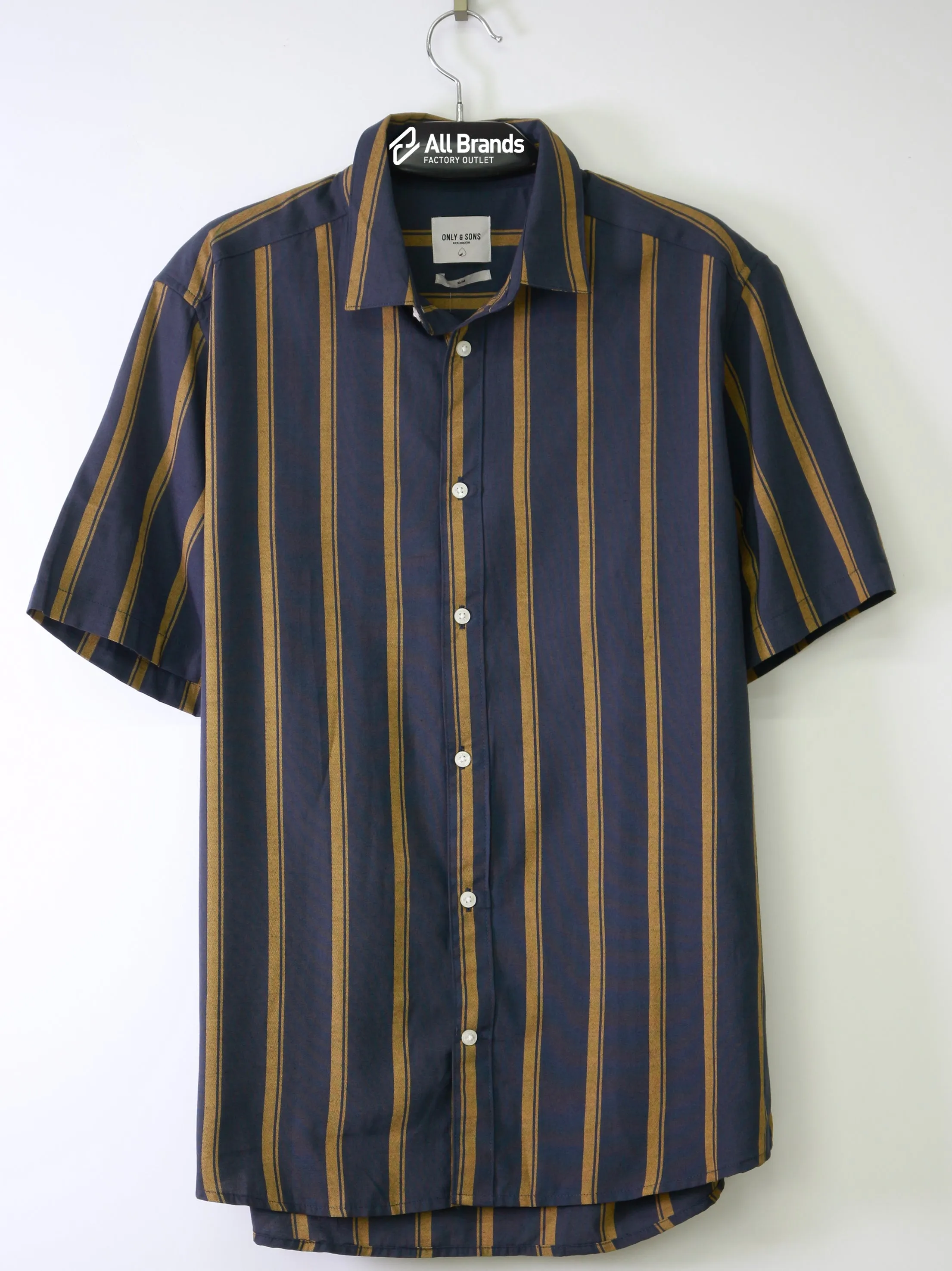 Men's Striped Dress Shirt,Navy