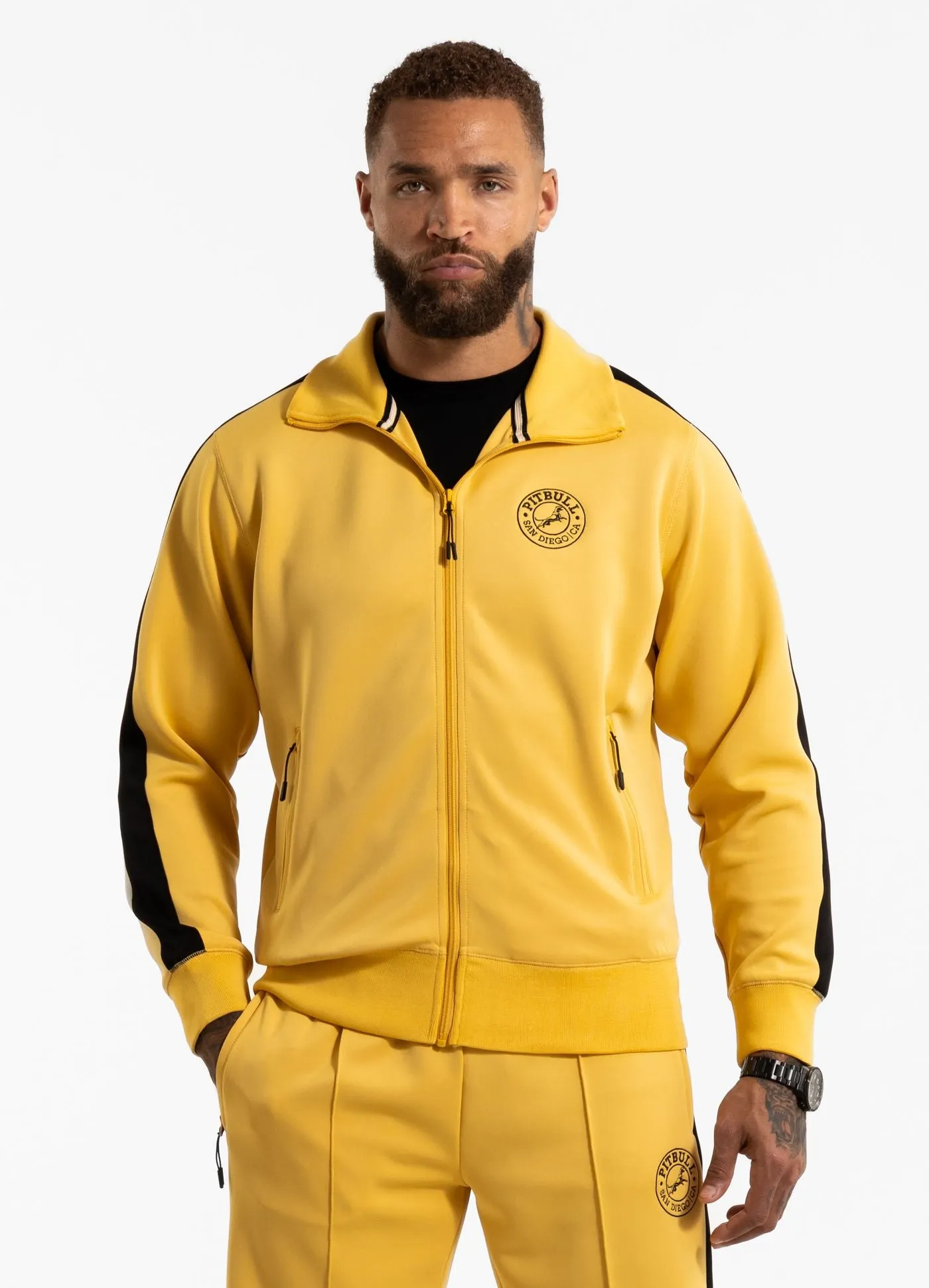 Men's Sweatjacket Oldschool SAN DIEGO CA - Pale yellow