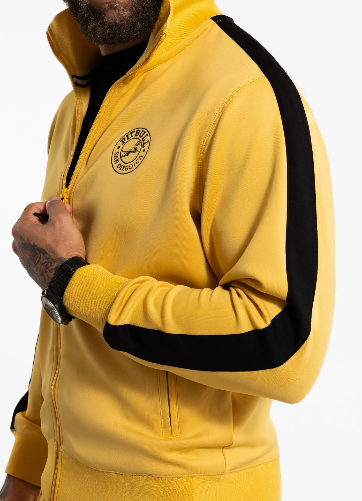 Men's Sweatjacket Oldschool SAN DIEGO CA - Pale yellow