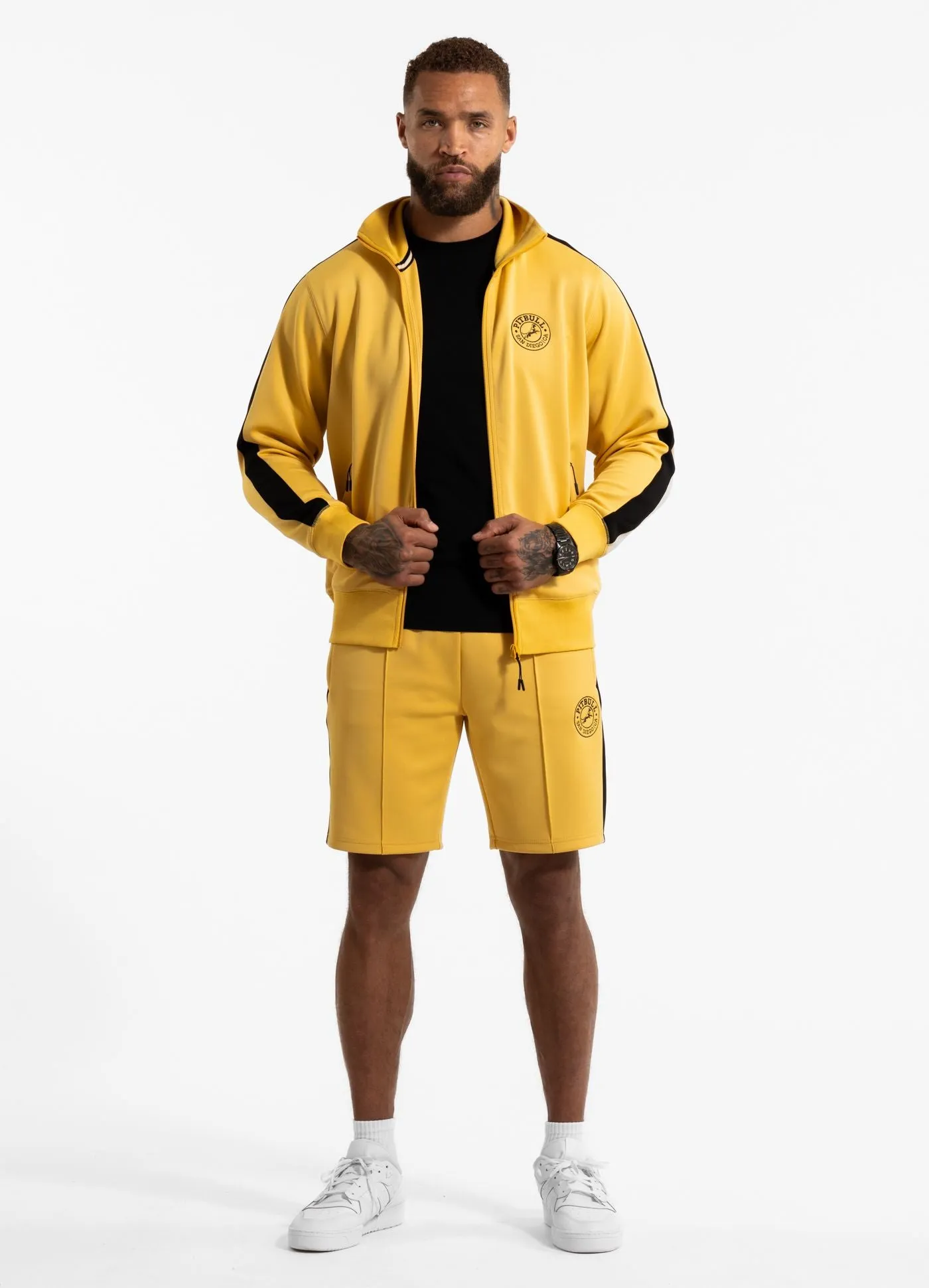 Men's Sweatjacket Oldschool SAN DIEGO CA - Pale yellow