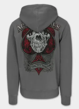 Men's Zip-up hoodie Washed ACE OF SPADES - Gray