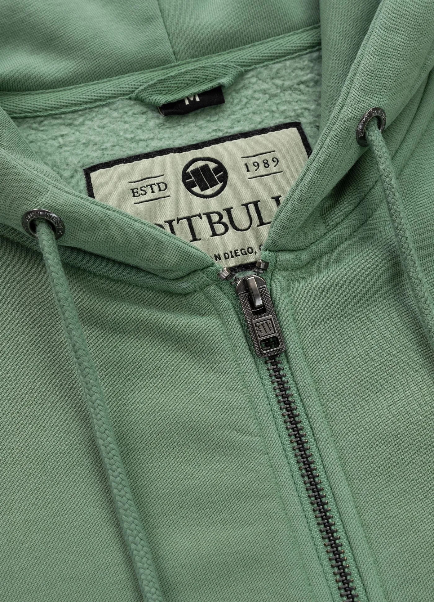 Men's Zip-up hoodie Washed Lancaster II - Sage green