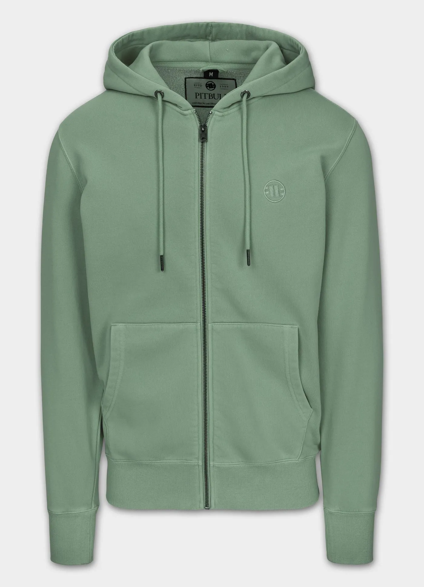 Men's Zip-up hoodie Washed Lancaster II - Sage green