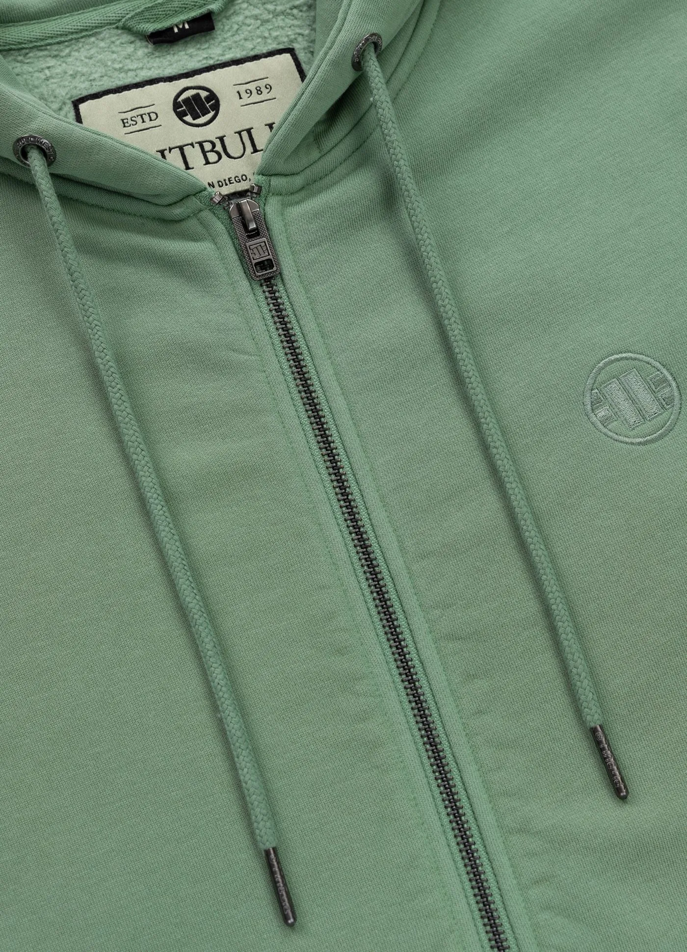 Men's Zip-up hoodie Washed Lancaster II - Sage green