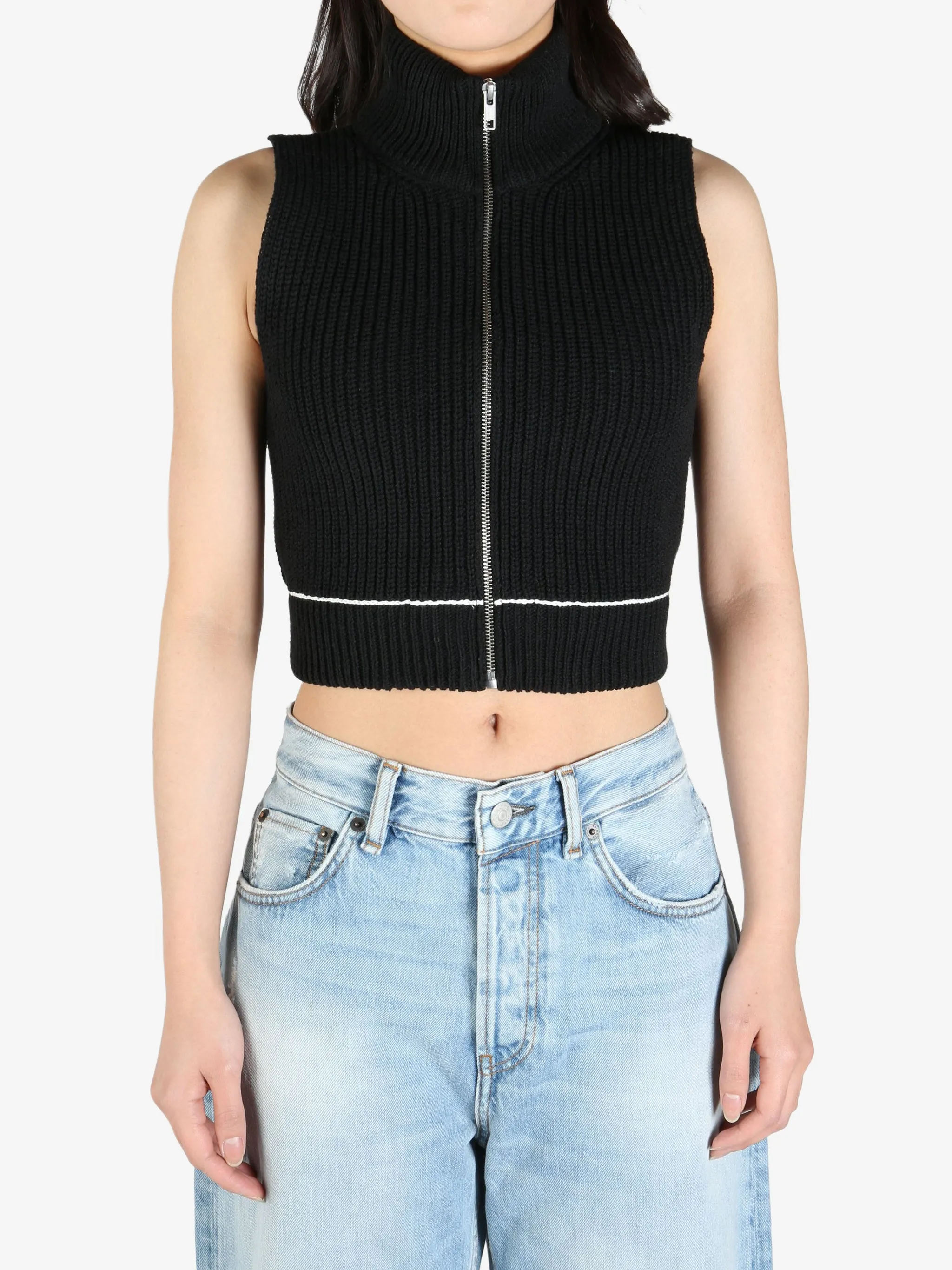 MM6 Maison Margiela - Women Knitted Zip Vest Clothing_mm6