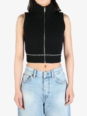 MM6 Maison Margiela - Women Knitted Zip Vest Clothing_mm6