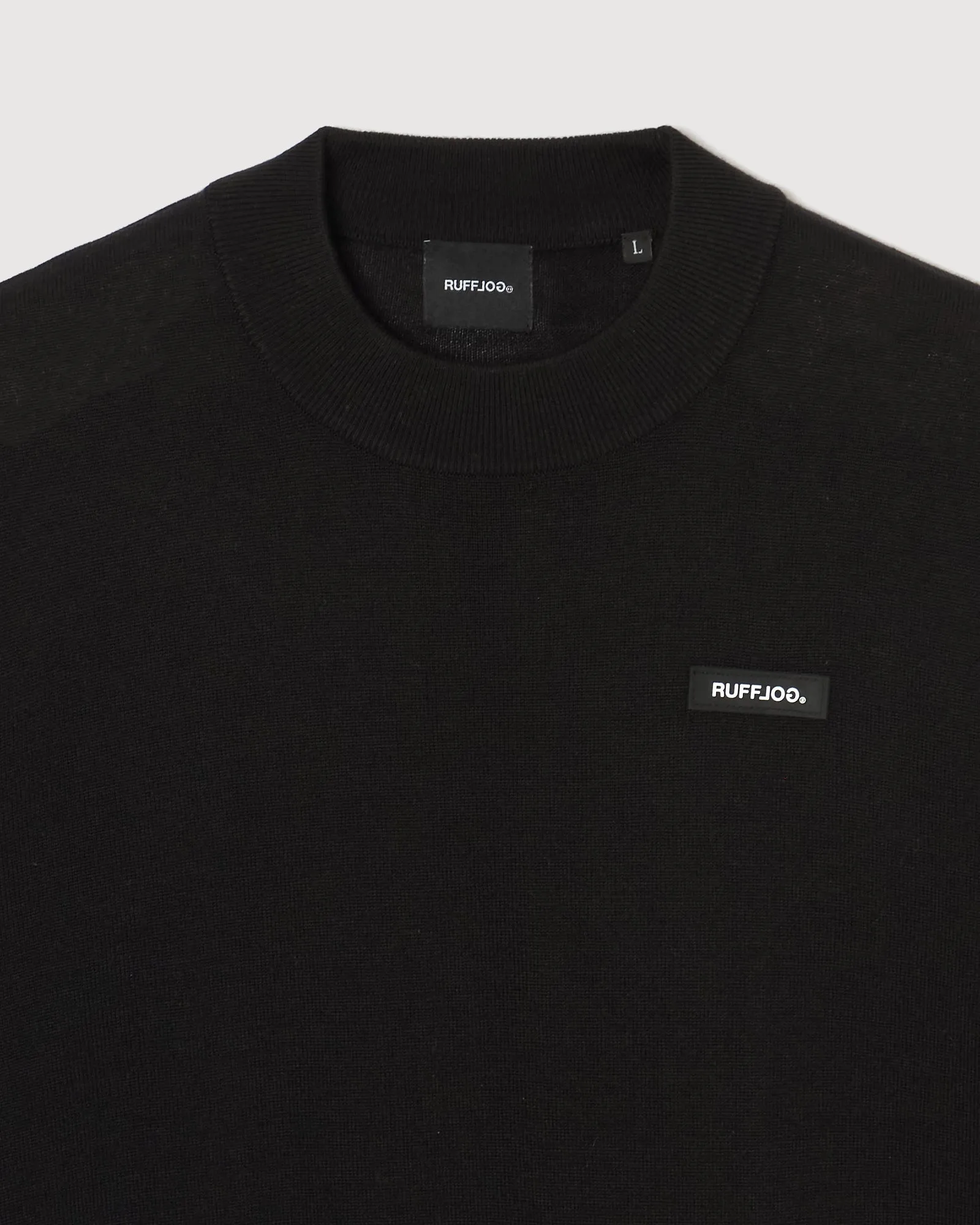 MOCK NECK L/S KNIT BLACK