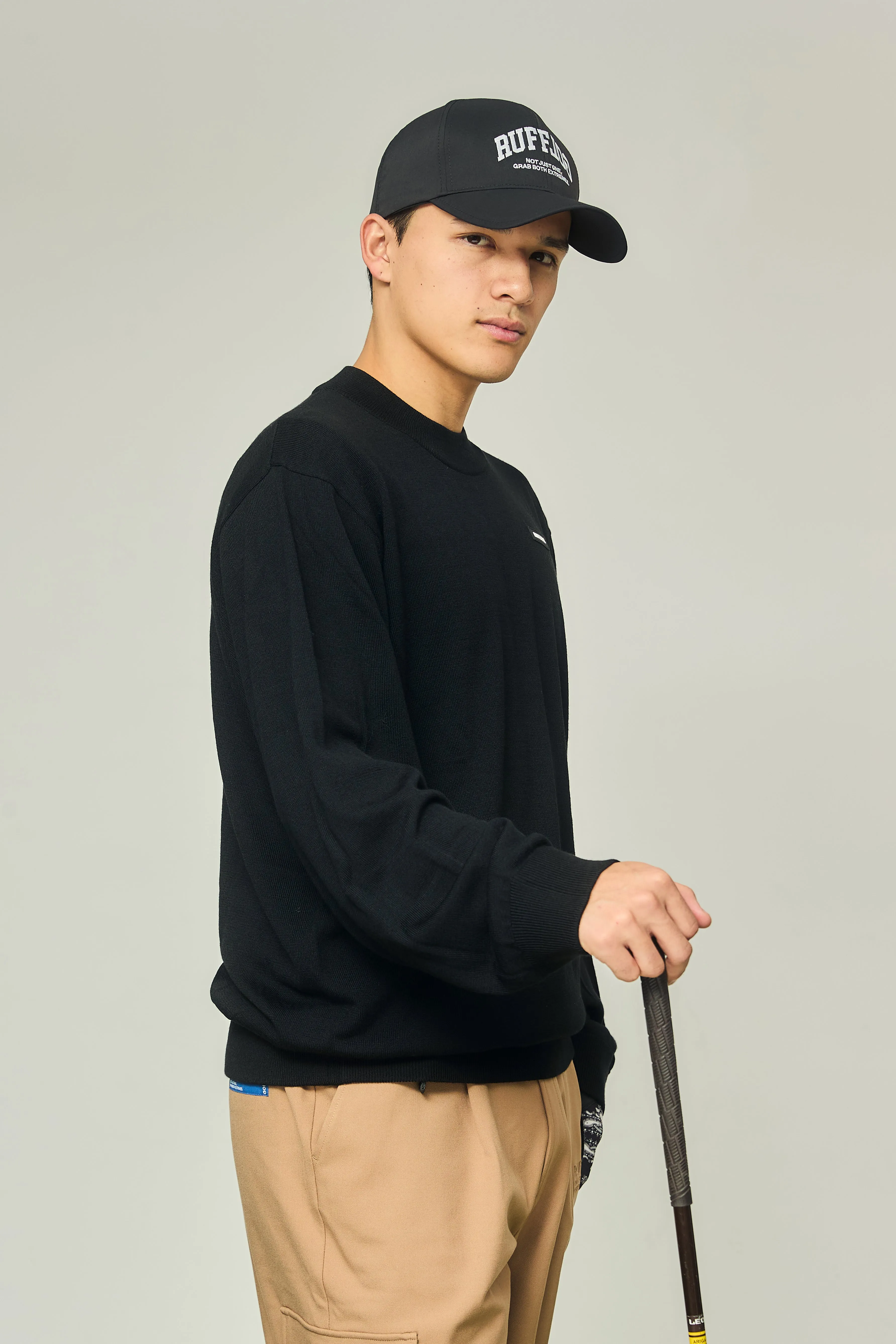 MOCK NECK L/S KNIT BLACK
