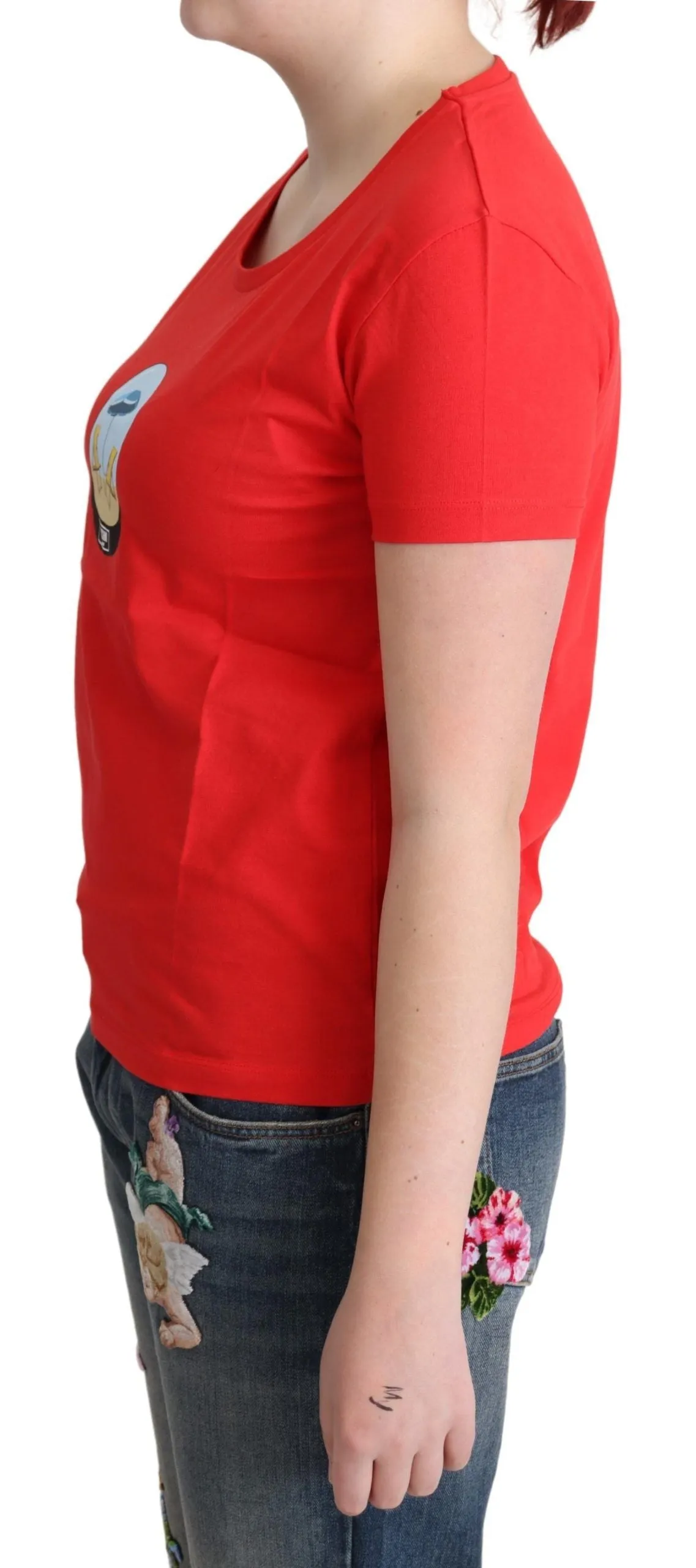 Moschino  Printed Cotton Short Sleeves Tops Blouse Women's T-shirt