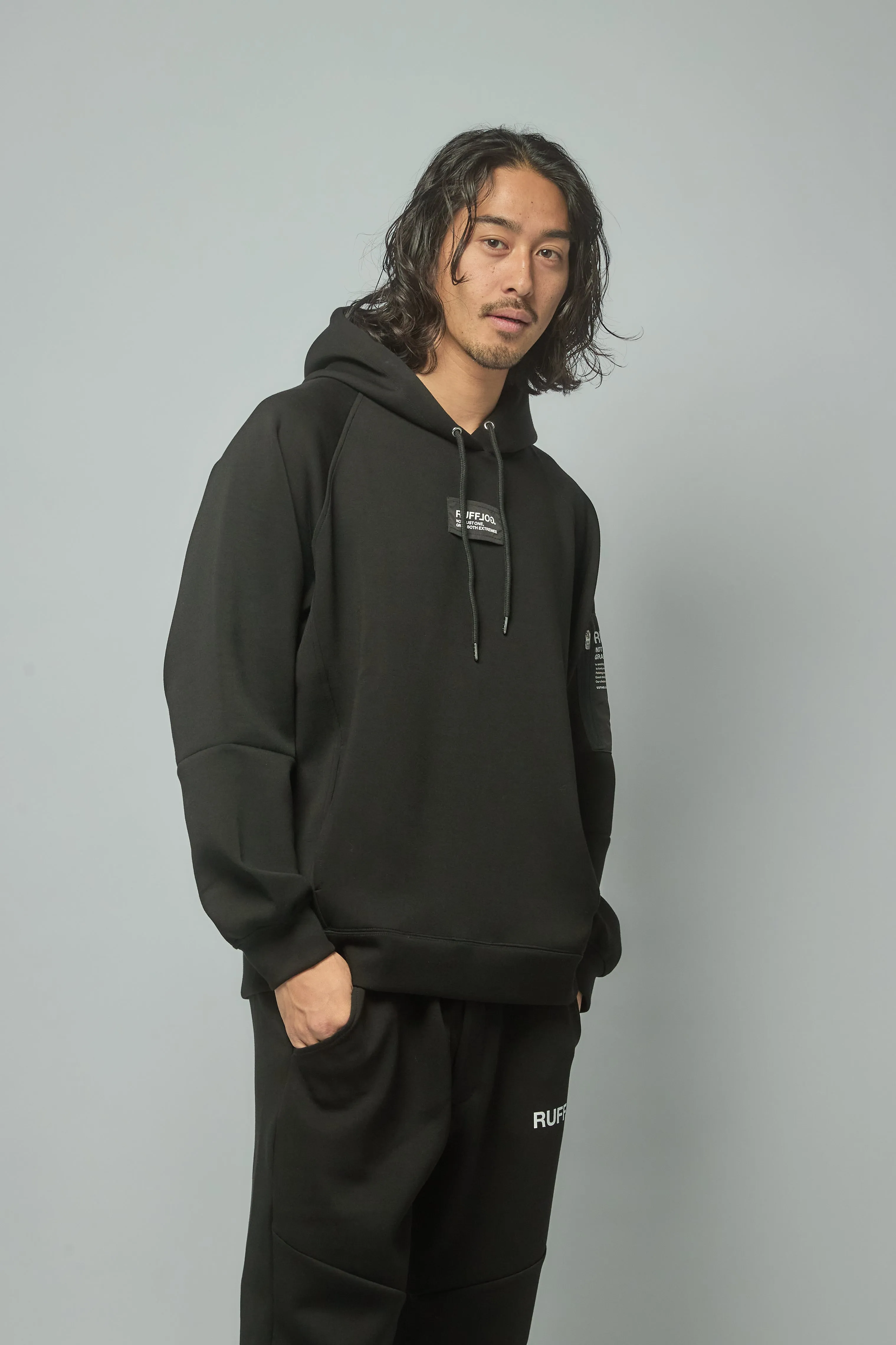 MULTIWAY WARM-UP HOODIE JACKET BLACK