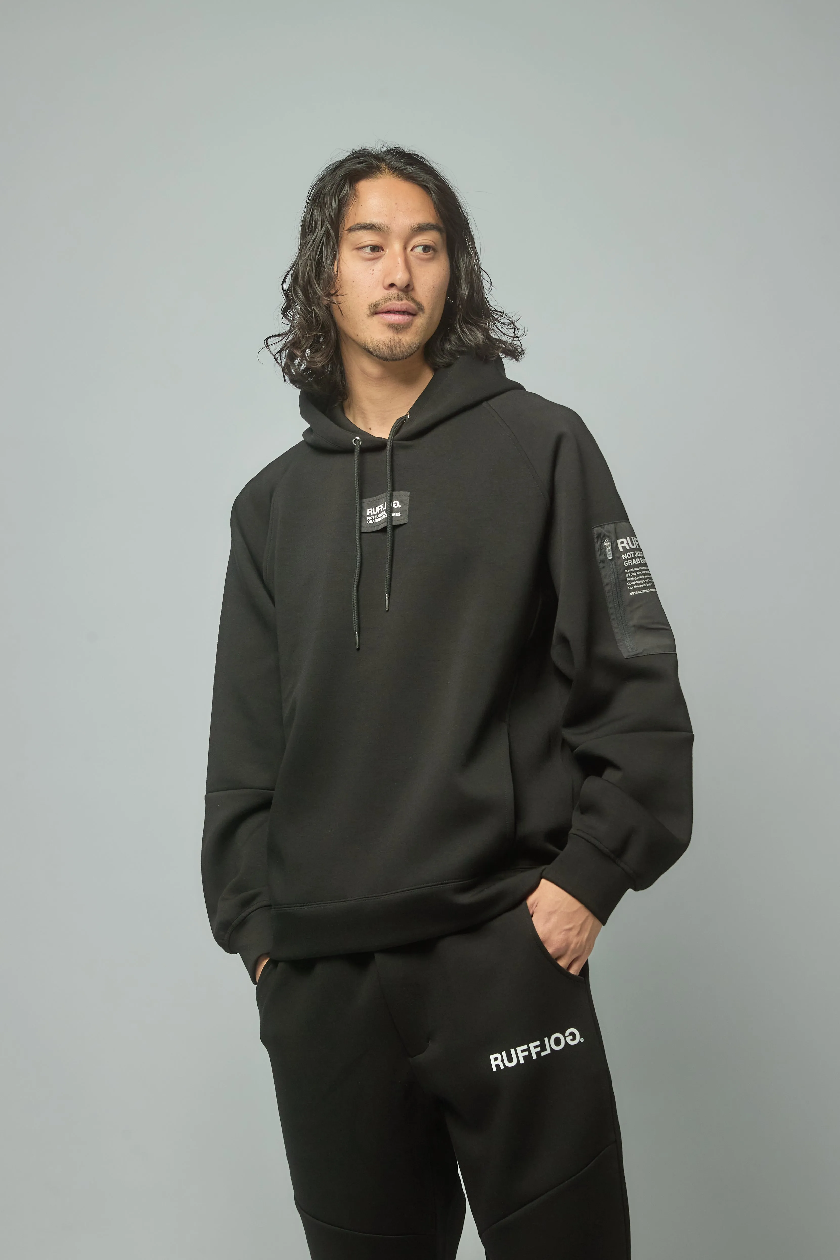 MULTIWAY WARM-UP HOODIE JACKET BLACK