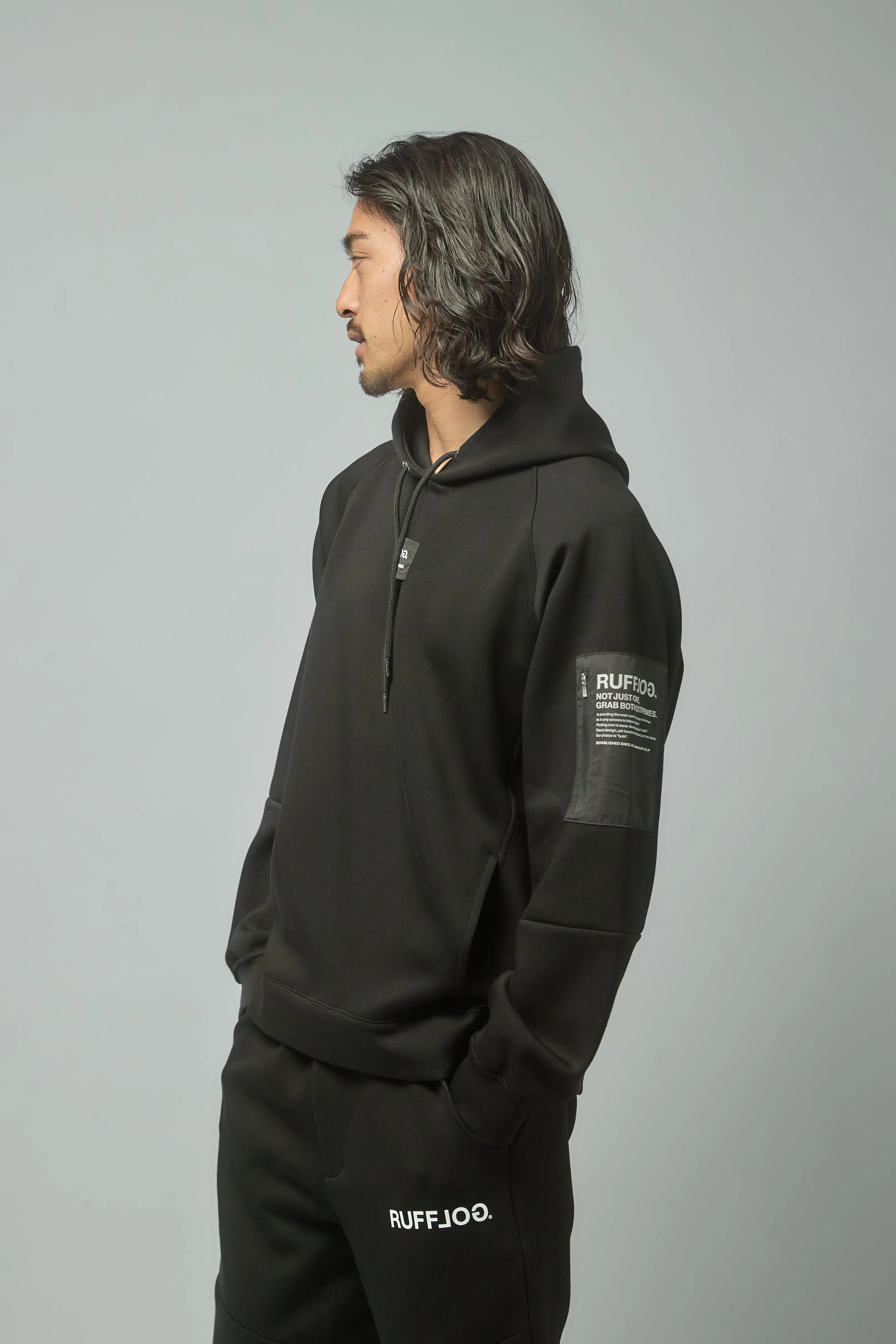 MULTIWAY WARM-UP HOODIE JACKET BLACK