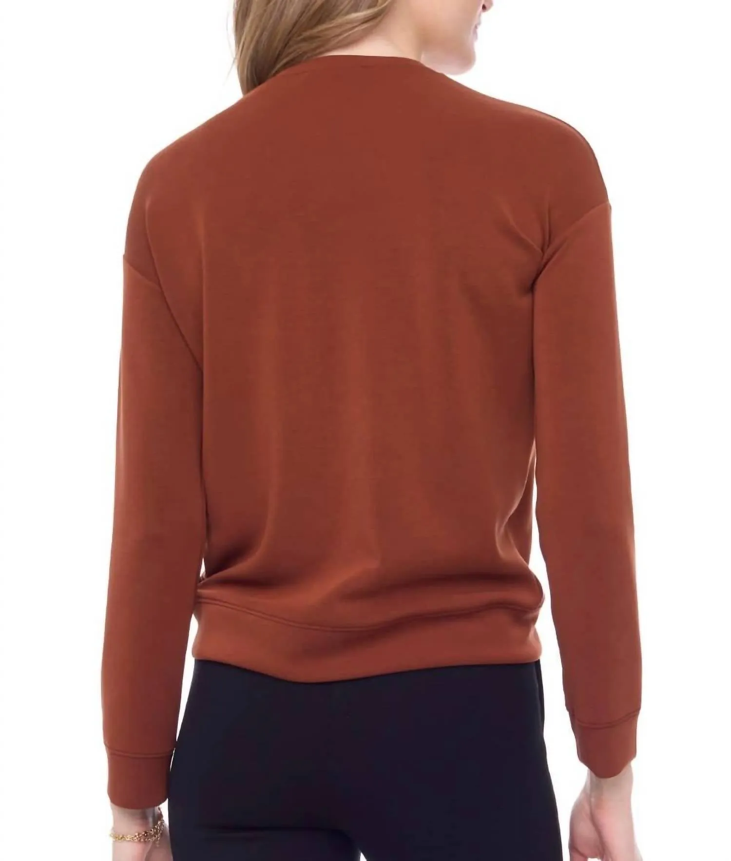 Naomi Inverted ‘V’-Hem Modal Top In Paprika