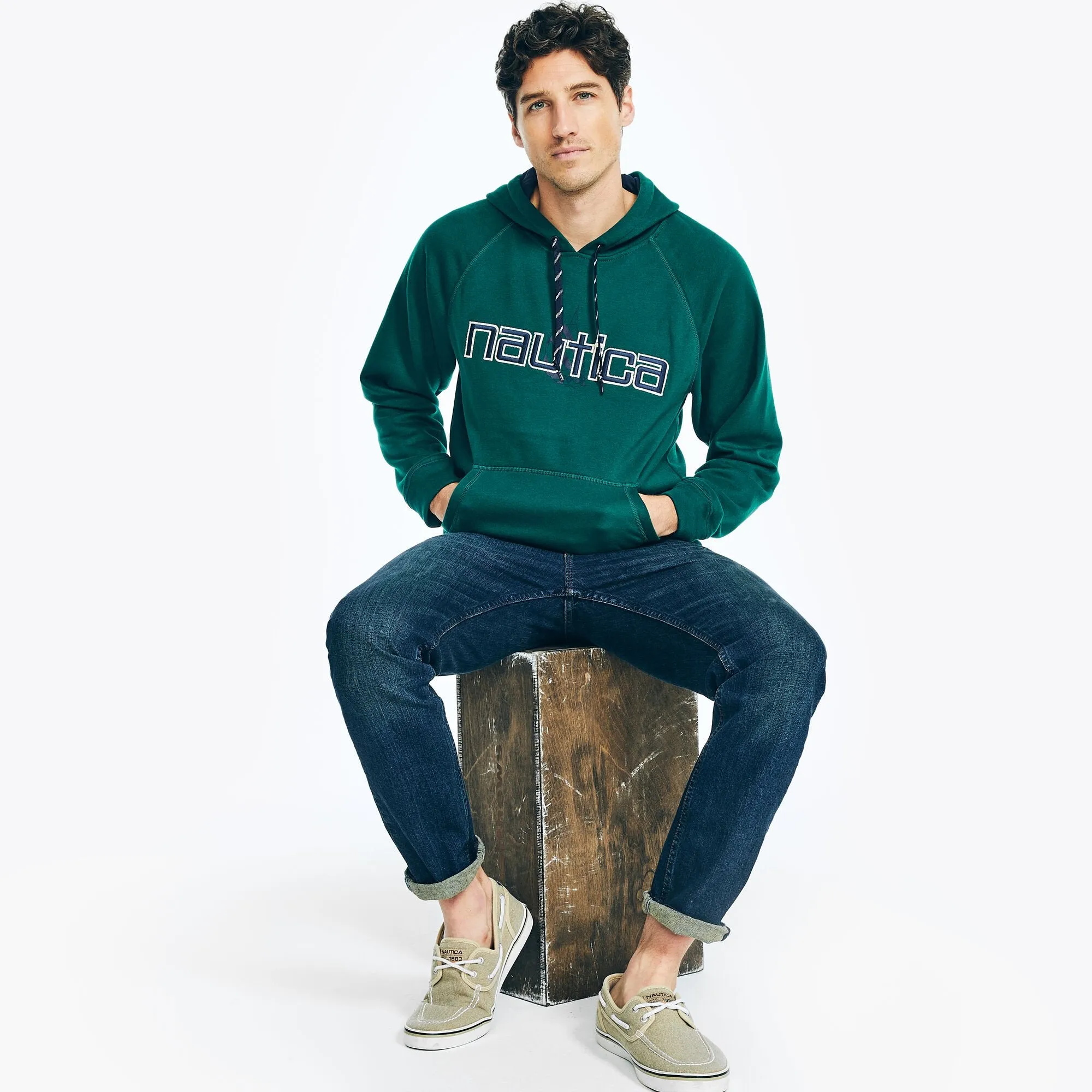Nautica Mens Reissue Sustainably Crafted Logo Hoodie