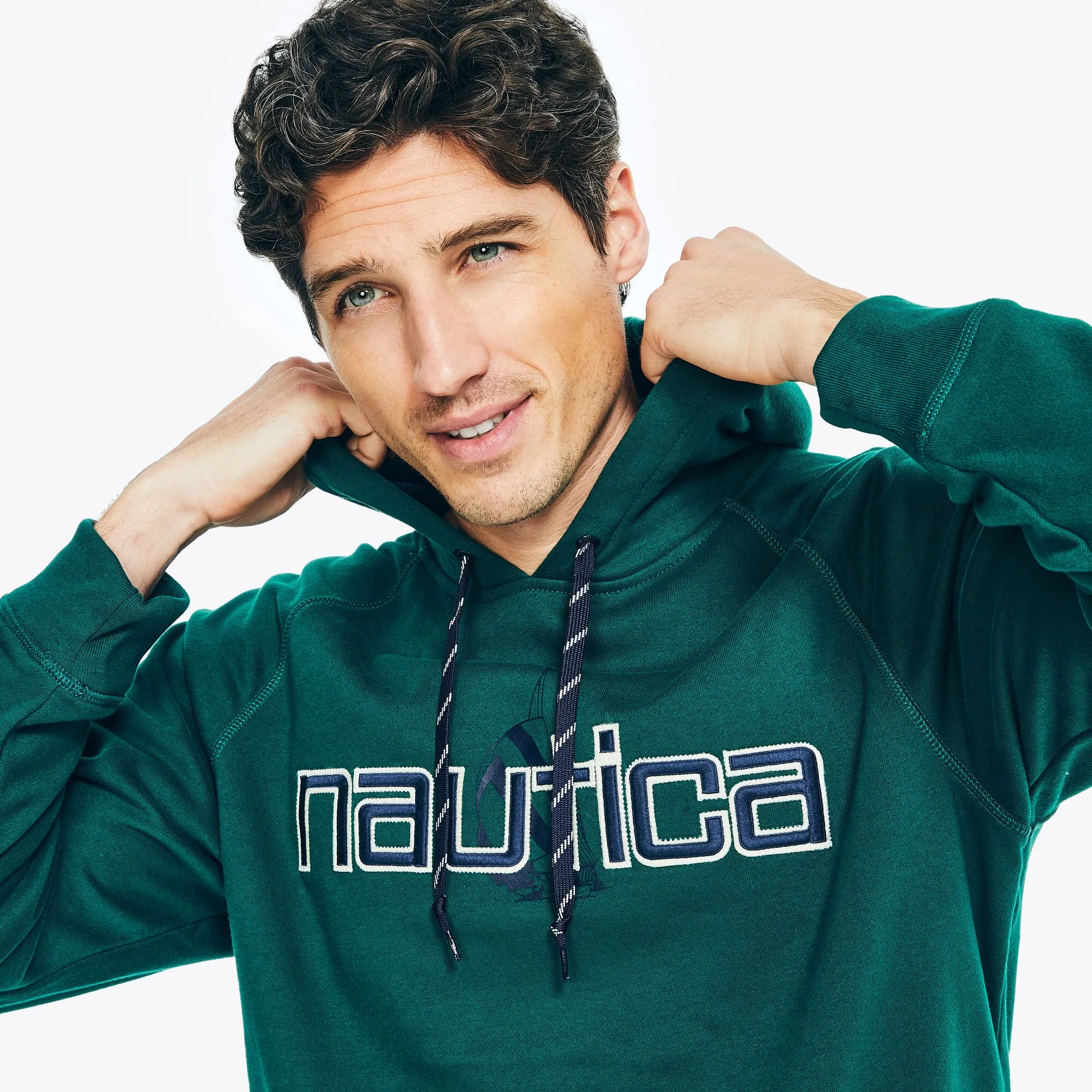 Nautica Mens Reissue Sustainably Crafted Logo Hoodie