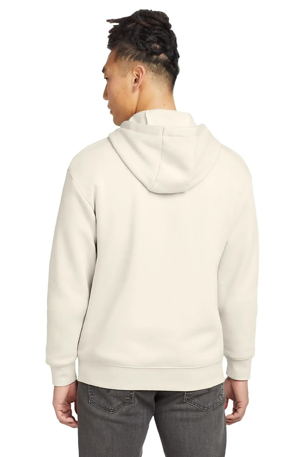 New Era Mens Heritage Fleece Full Zip Hooded Sweatshirt Hoodie w/ Pockets - Soft Beige