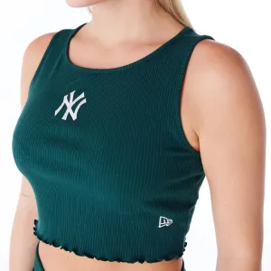 New Era T-Shirts And Tank Tops New York Yankees Womens MLB Rib Dark Green Crop Tank Top