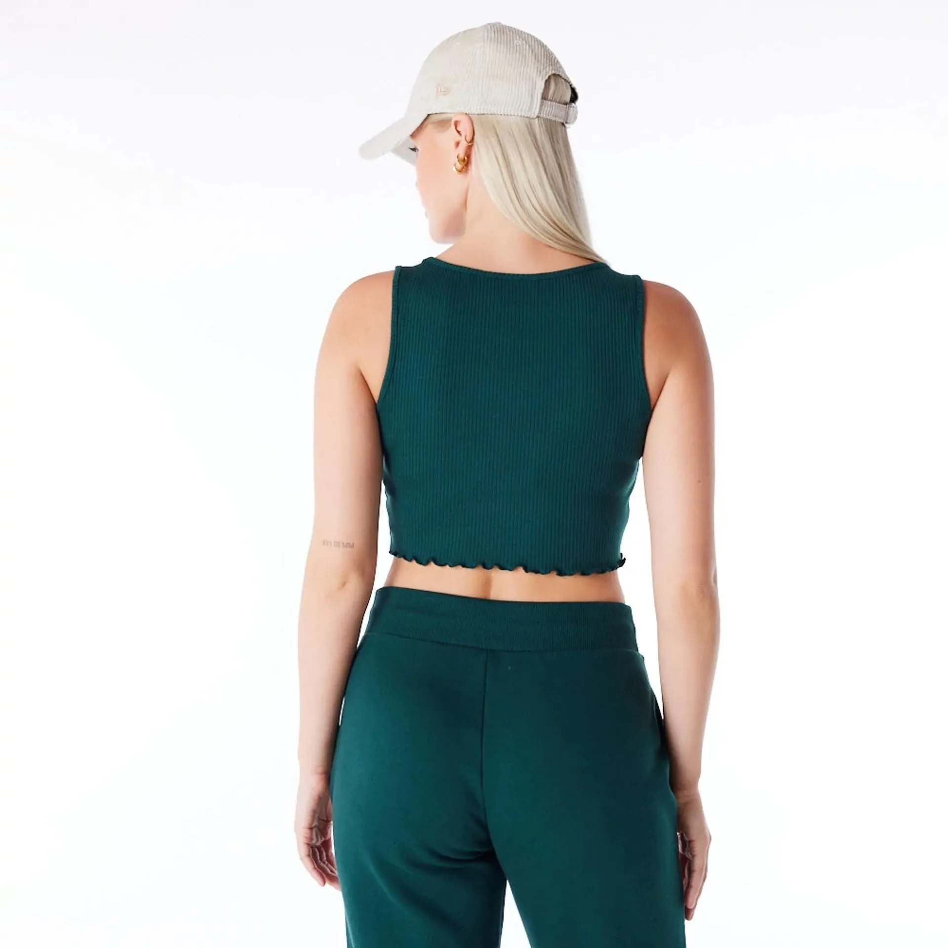 New Era T-Shirts And Tank Tops New York Yankees Womens MLB Rib Dark Green Crop Tank Top