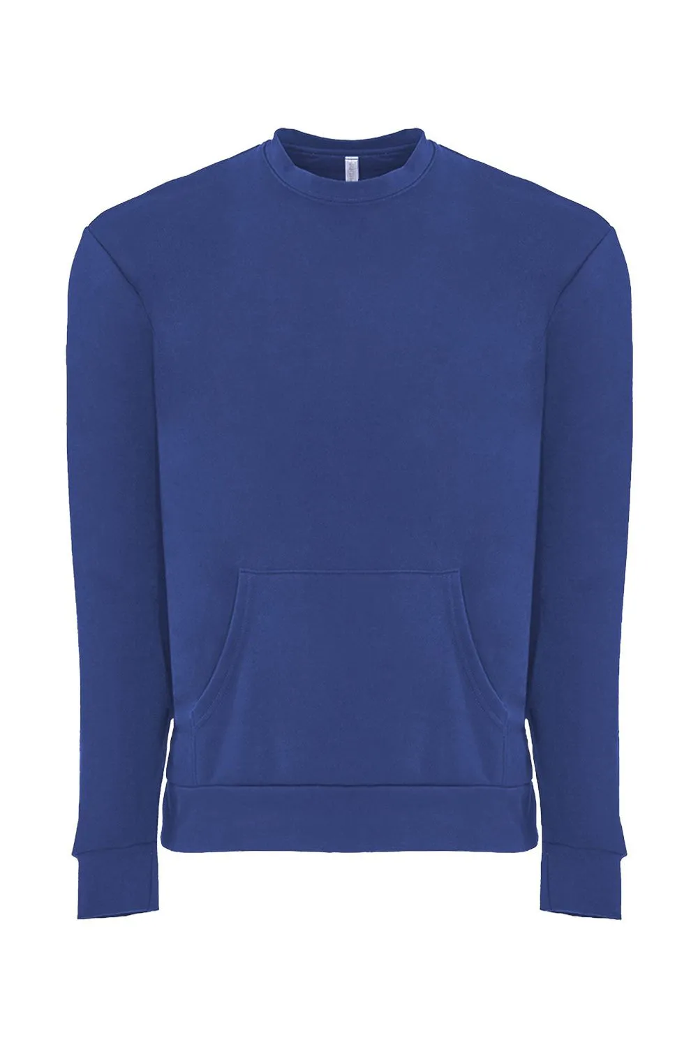Next Level Mens Fleece Crewneck Sweatshirt w/ Pouch Pocket - Royal Blue