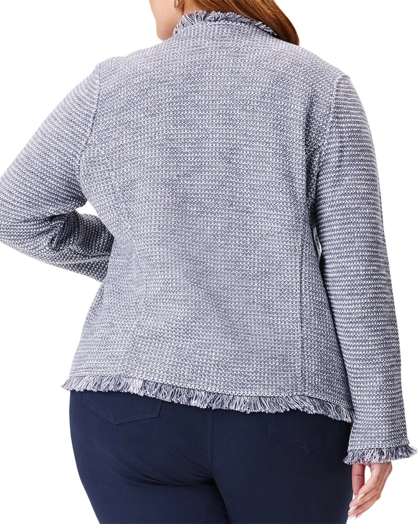 NIC ZOE Plus Fringe Mix Knit Pocket Jacket