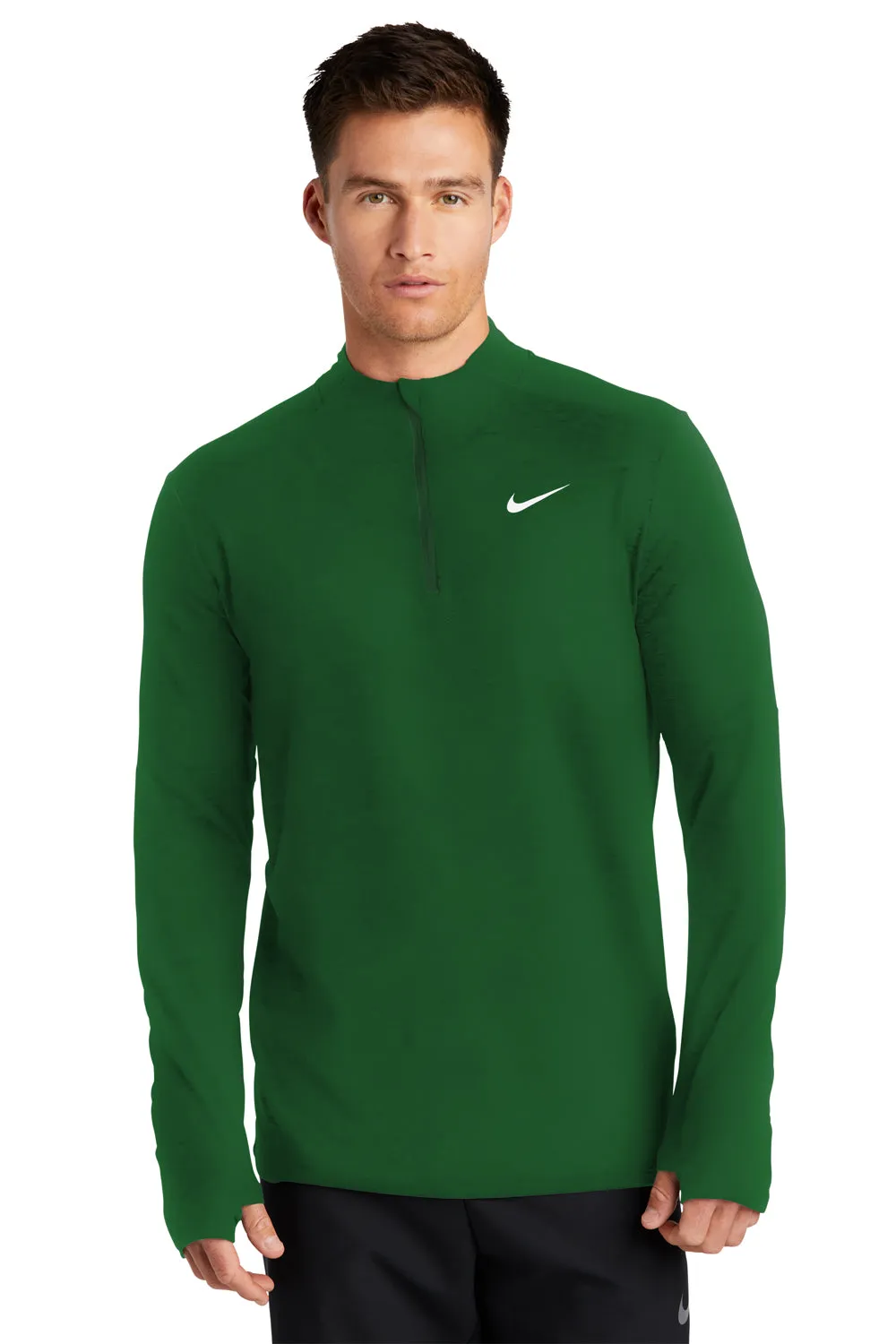 Nike Mens Element Dri-Fit Moisture Wicking 1/4 Zip Sweatshirt - Dark Green