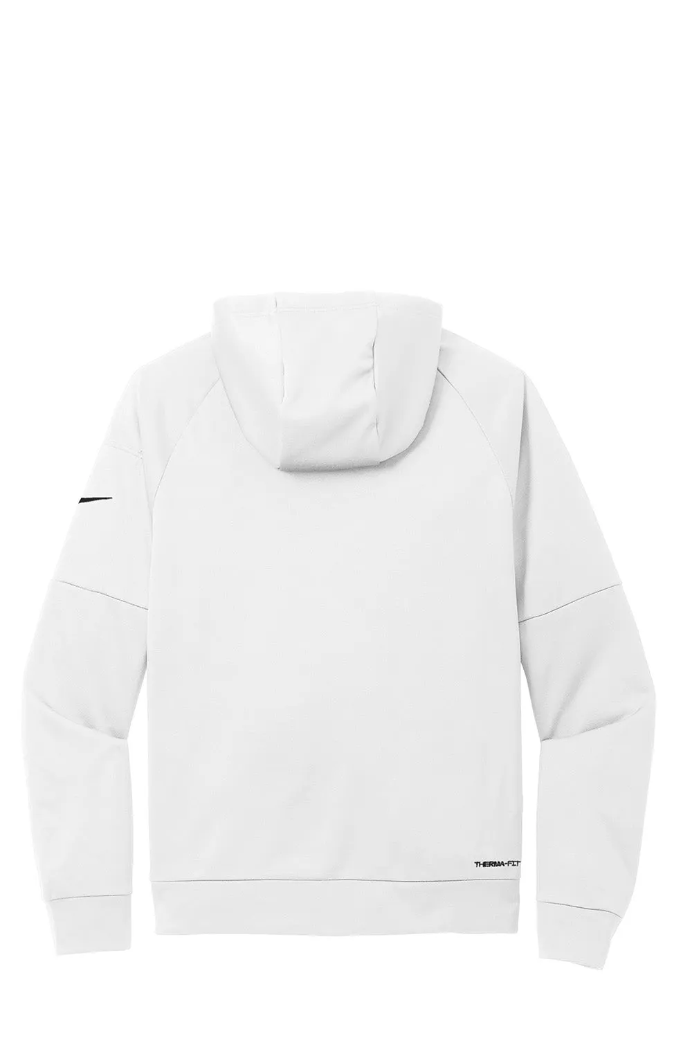 Nike Mens Therma-Fit Fleece Hooded Sweatshirt Hoodie w/ Pouch Pocket - White