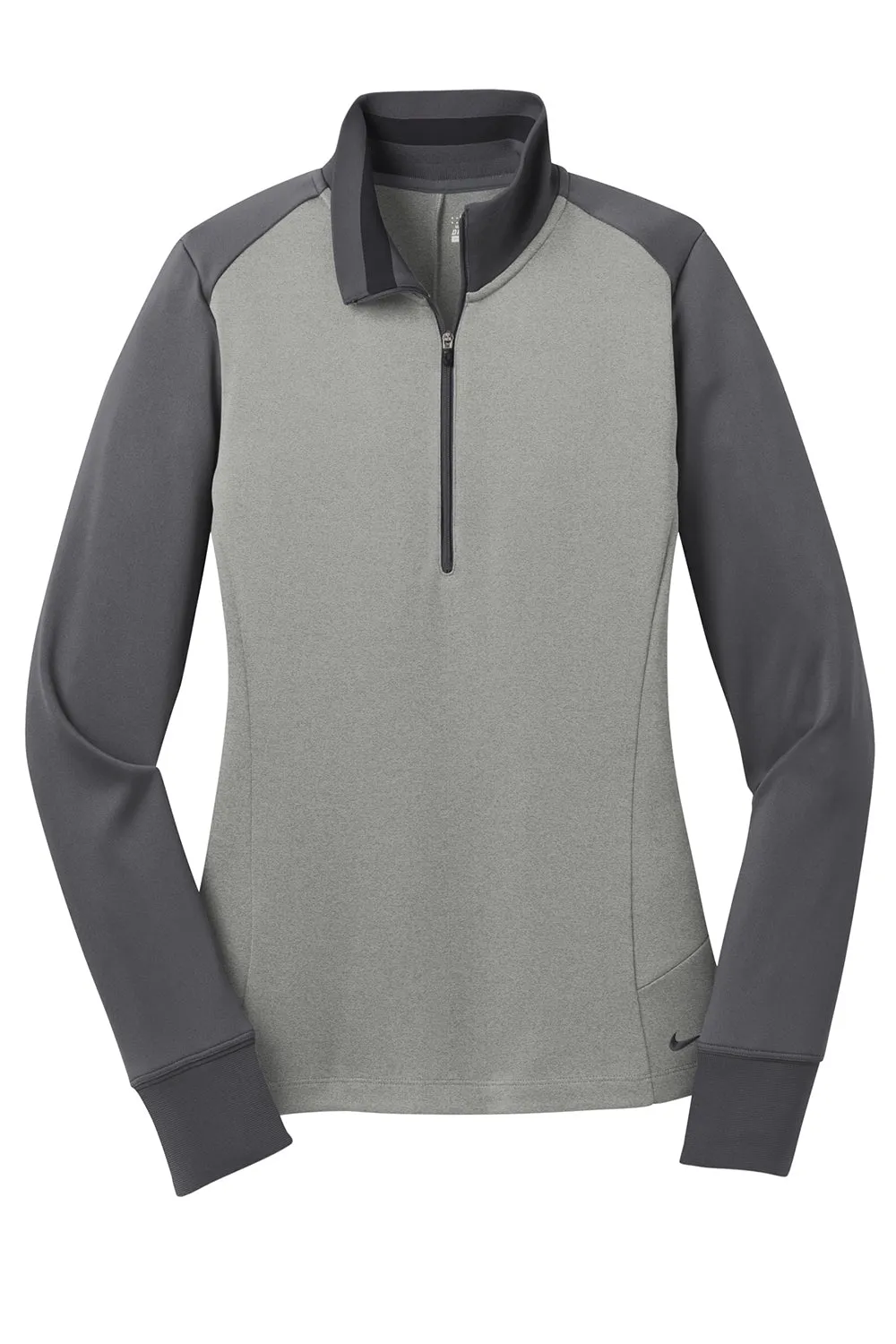 Nike Womens Dri-Fit Moisture Wicking 1/4 Zip Sweatshirt - Heather Grey/Dark Grey