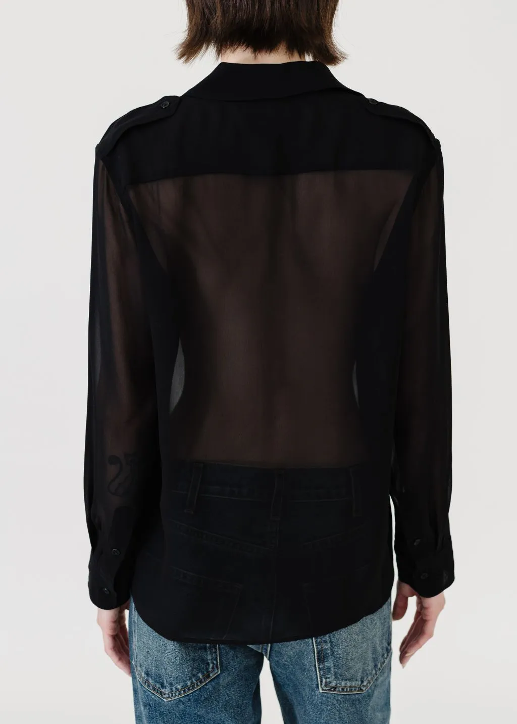 Nili Lotan Betty C. Silk Shirt in Black Clothing_nili-lotan