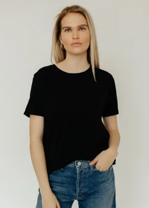 Nili Lotan Marley Tee in Jet Black Clothing_nili-lotan