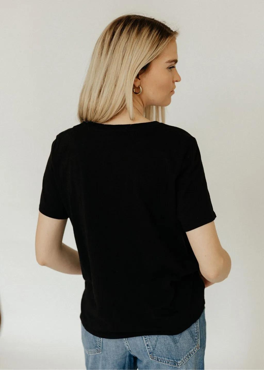 Nili Lotan Marley Tee in Jet Black Clothing_nili-lotan