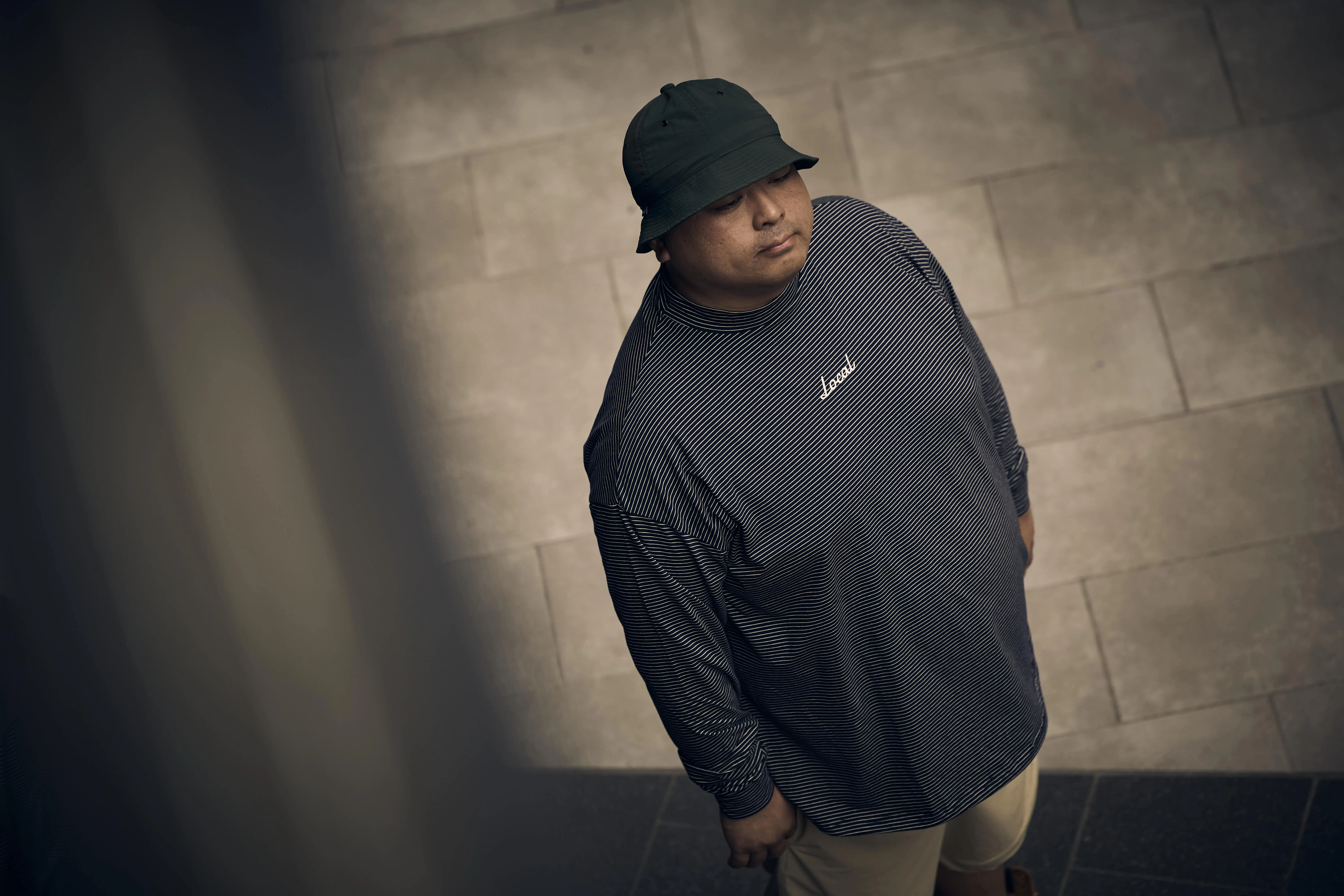 OG Embroidery L/S MOCK NECK Blue Boarder