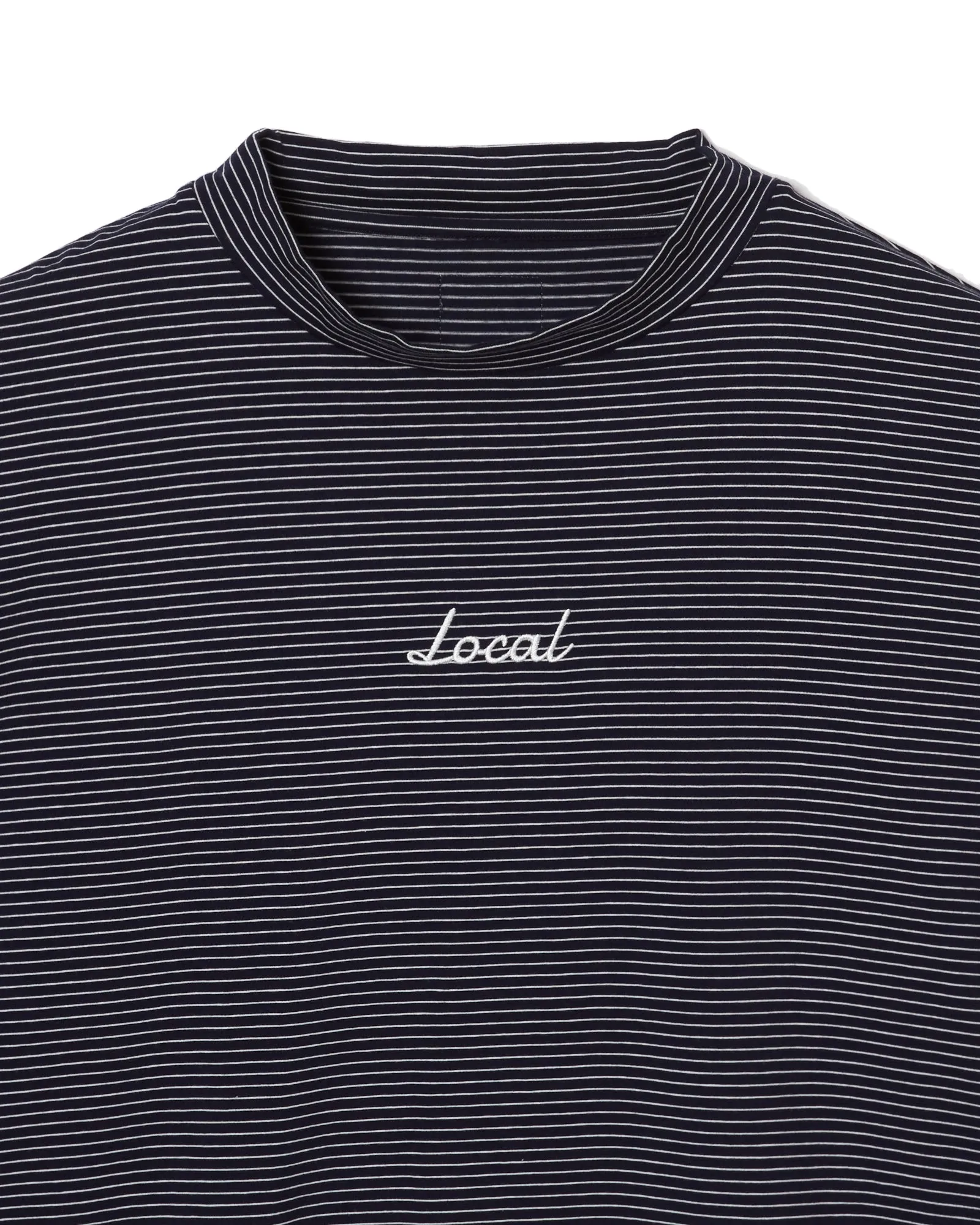 OG Embroidery L/S MOCK NECK Blue Boarder
