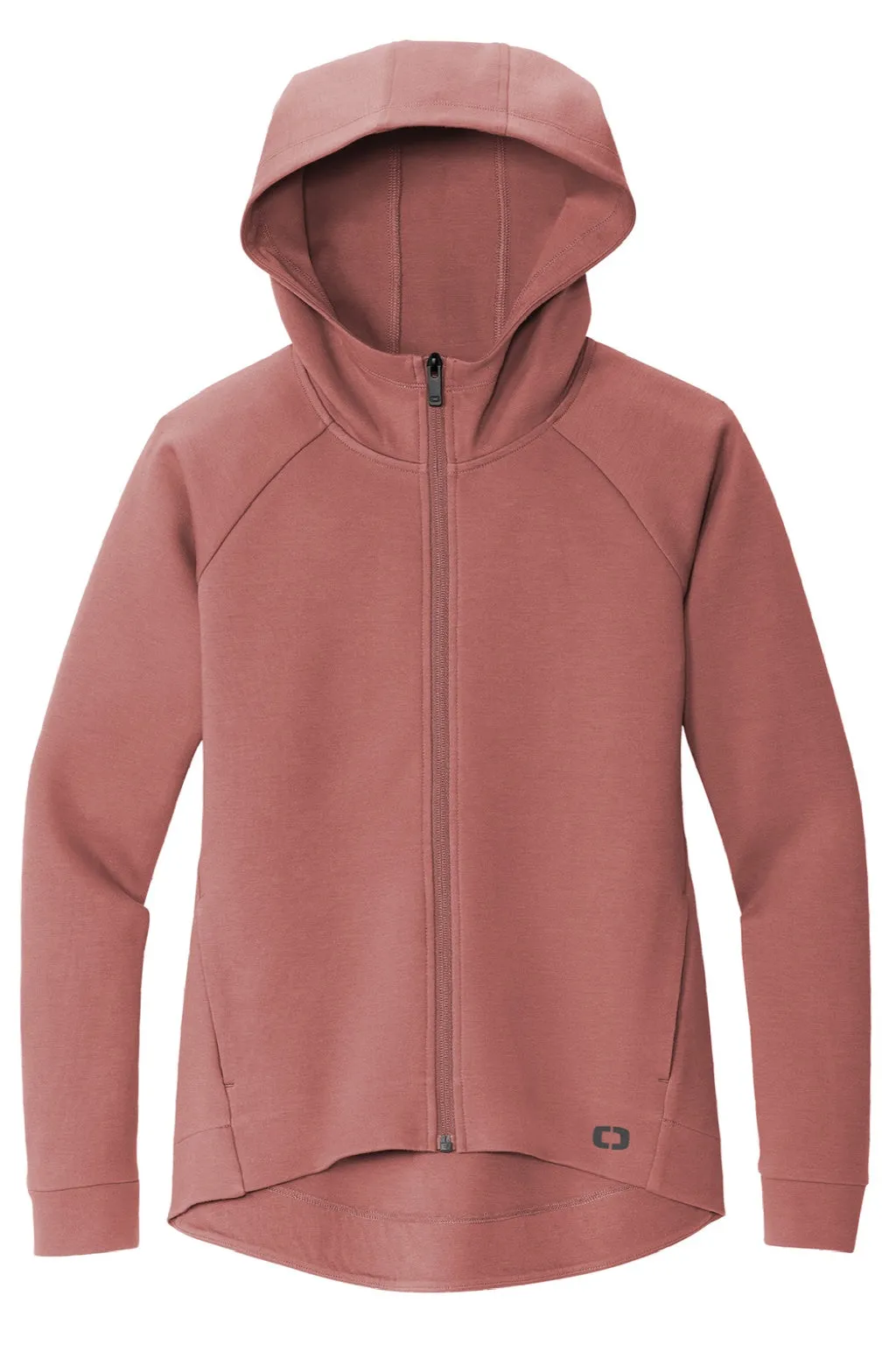 Ogio Womens Bolt Full Zip Hooded Sweatshirt Hoodie w/ Pockets - Deep Rose