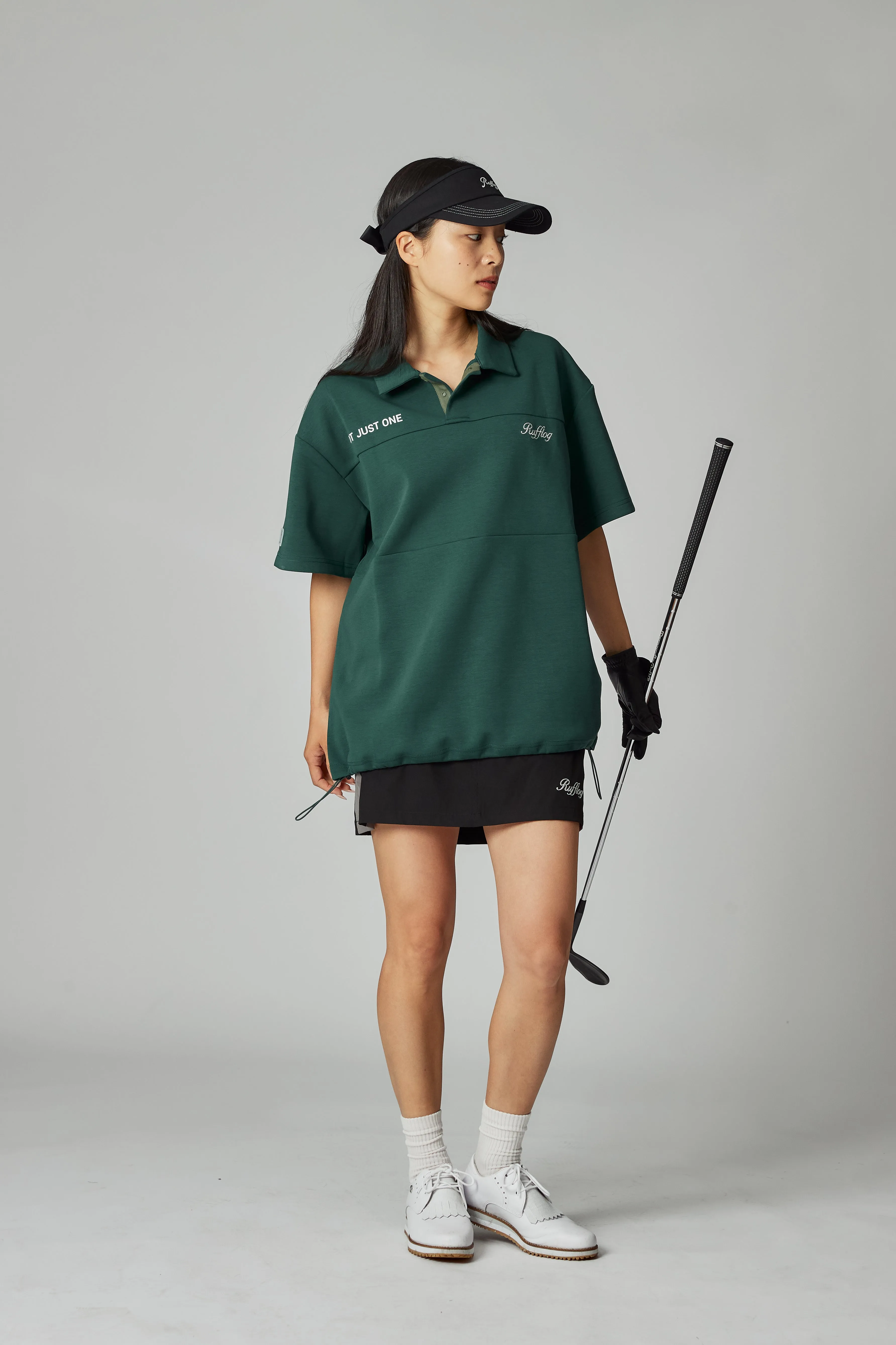 OVER SIZE SQUARE LOGO S/S POLO GREEN