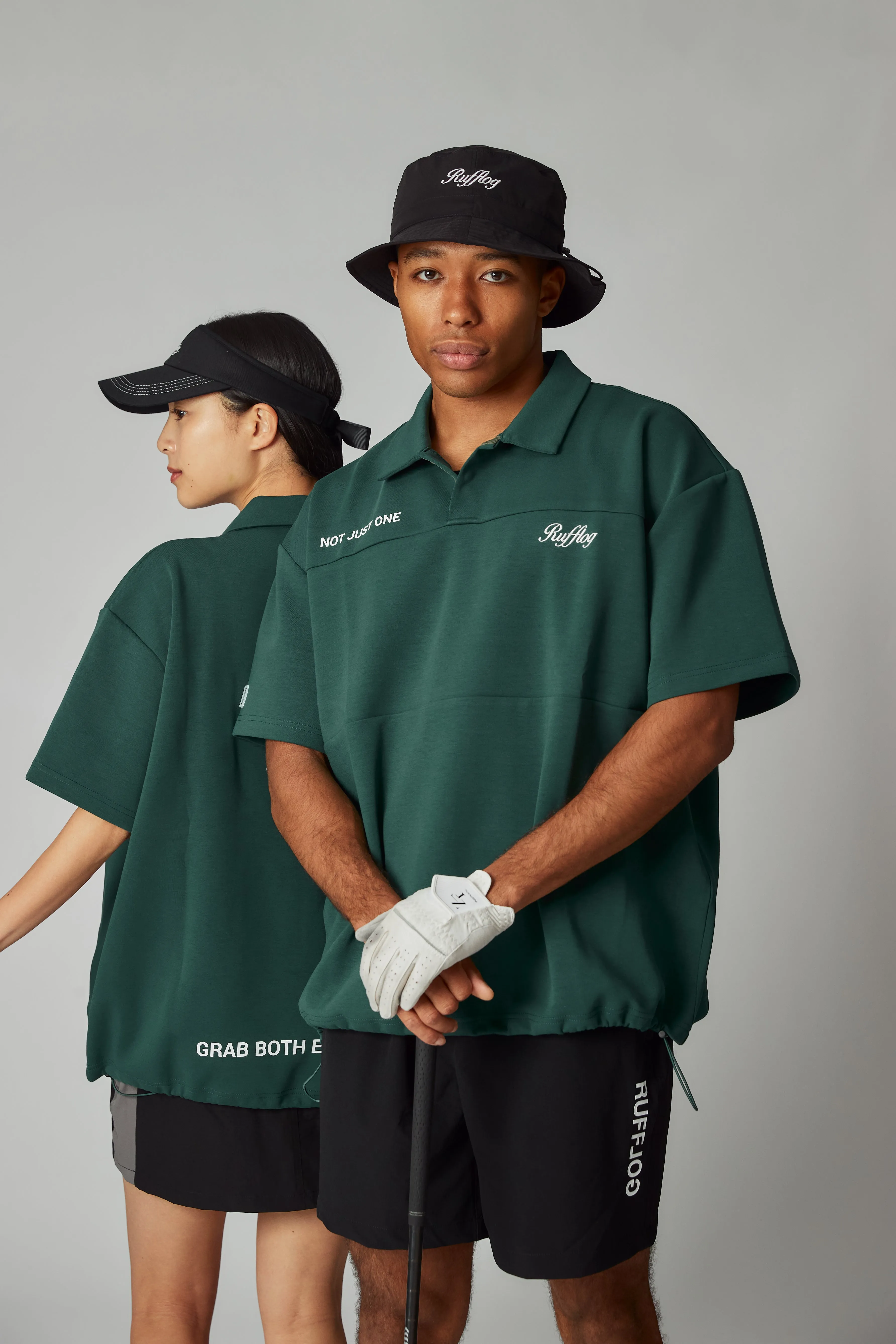 OVER SIZE SQUARE LOGO S/S POLO GREEN