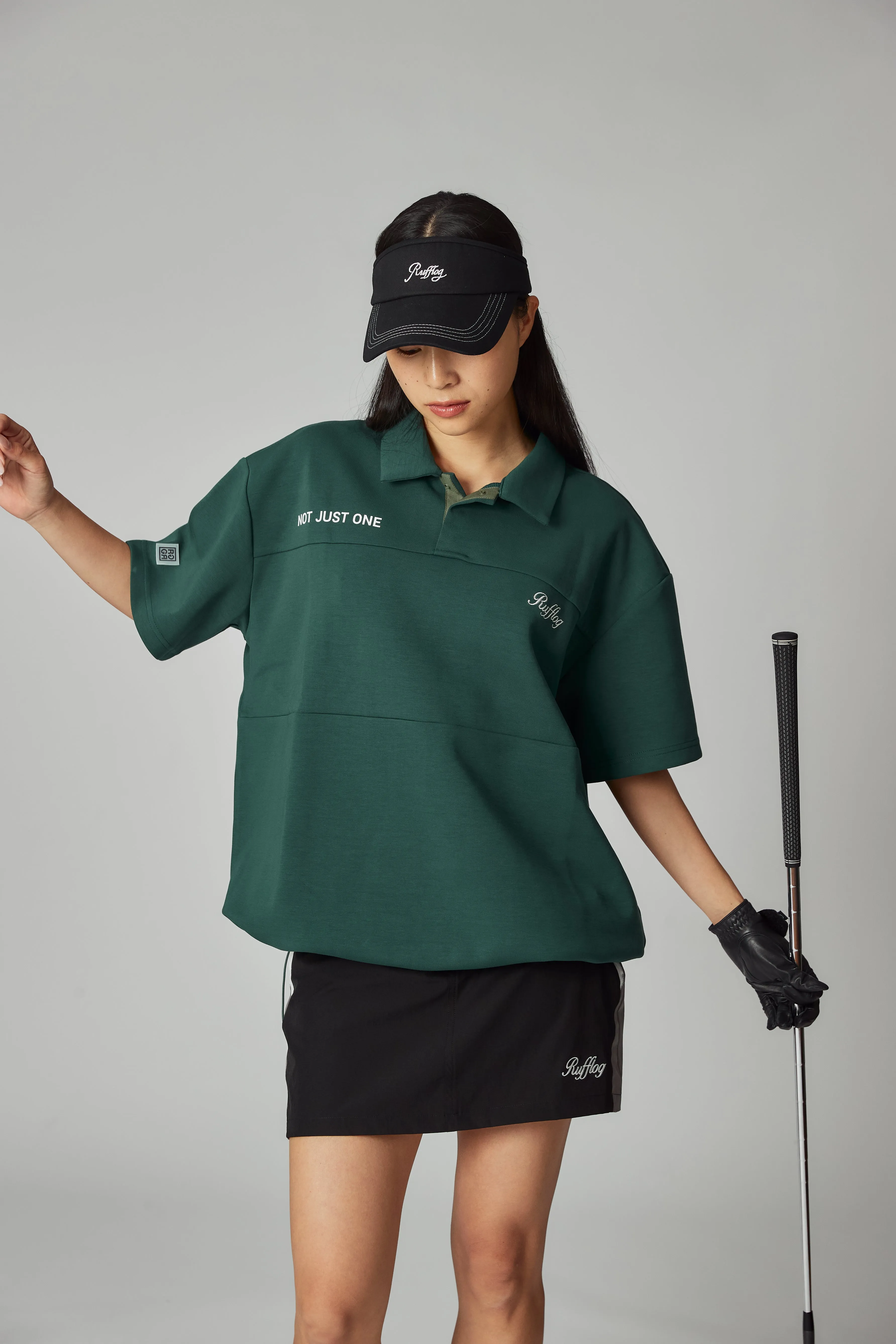 OVER SIZE SQUARE LOGO S/S POLO GREEN