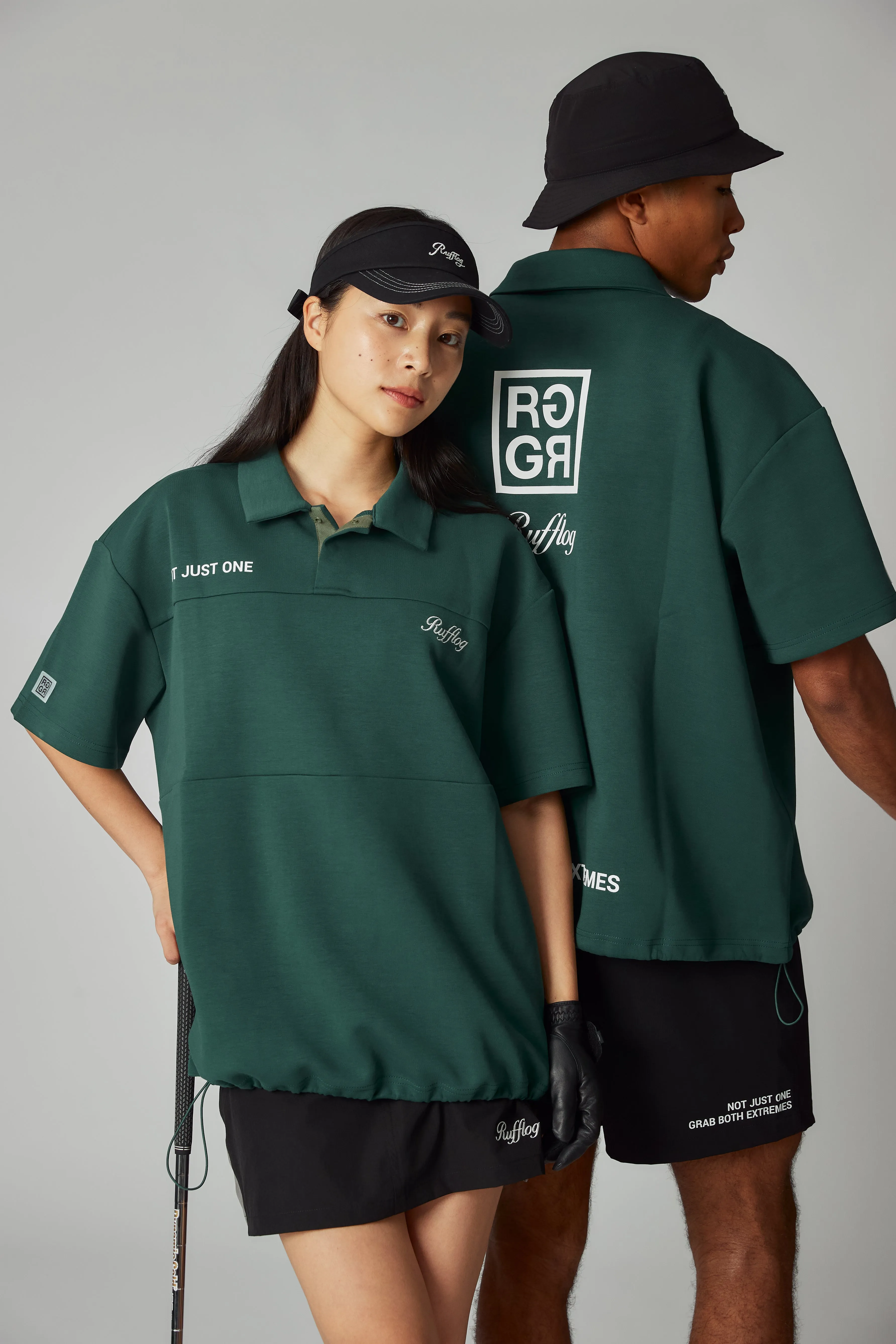 OVER SIZE SQUARE LOGO S/S POLO GREEN