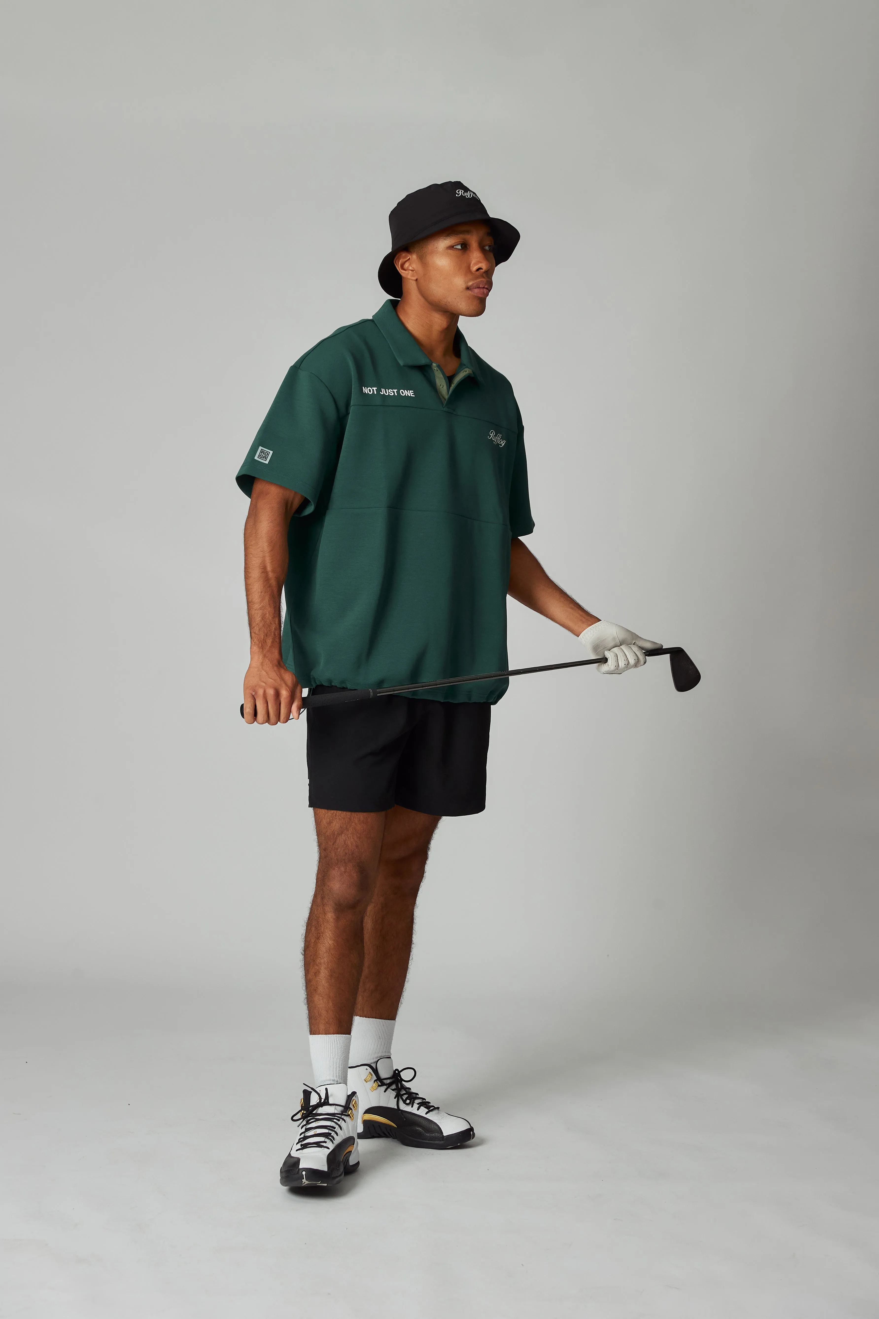 OVER SIZE SQUARE LOGO S/S POLO GREEN