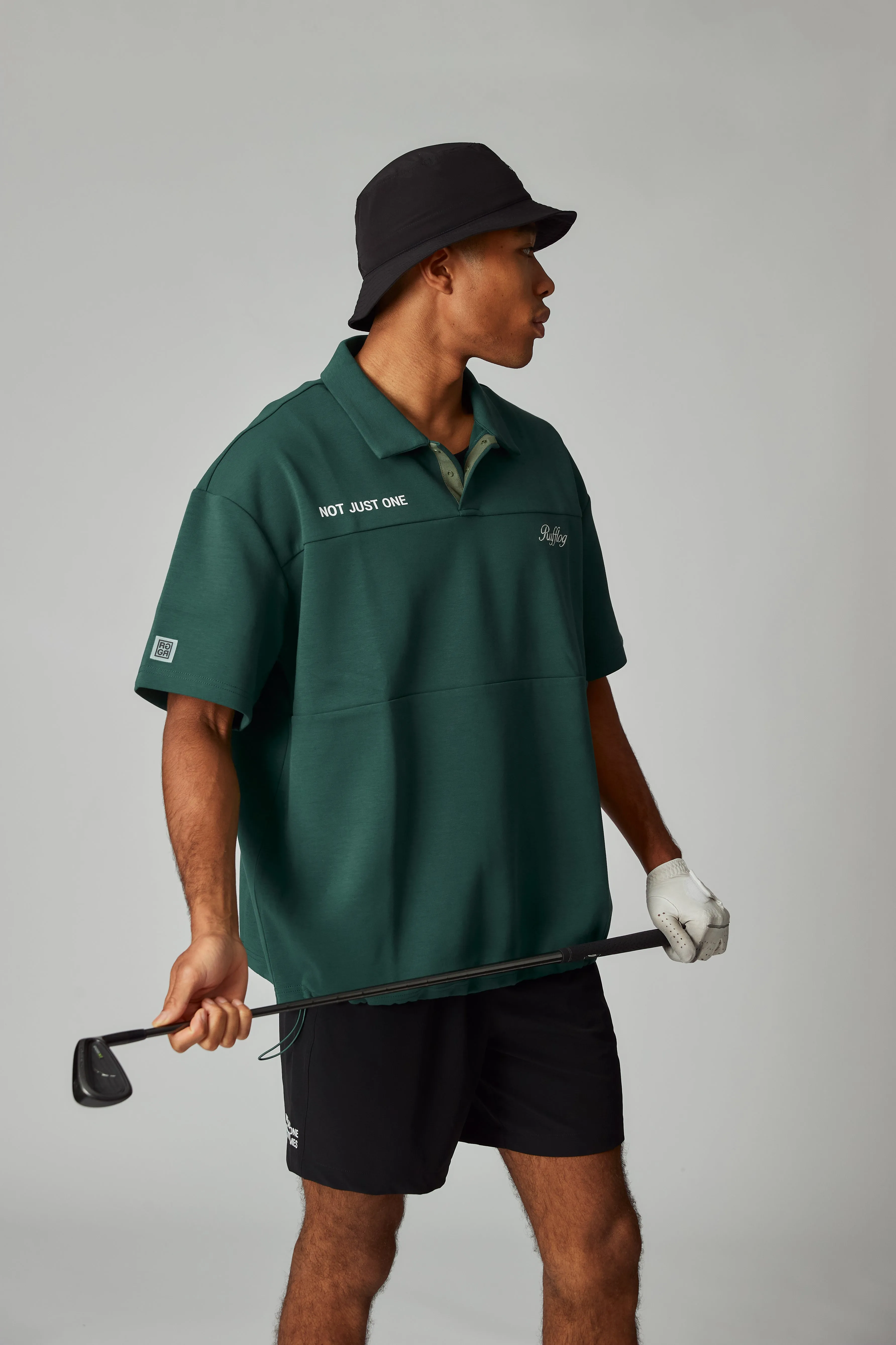 OVER SIZE SQUARE LOGO S/S POLO GREEN