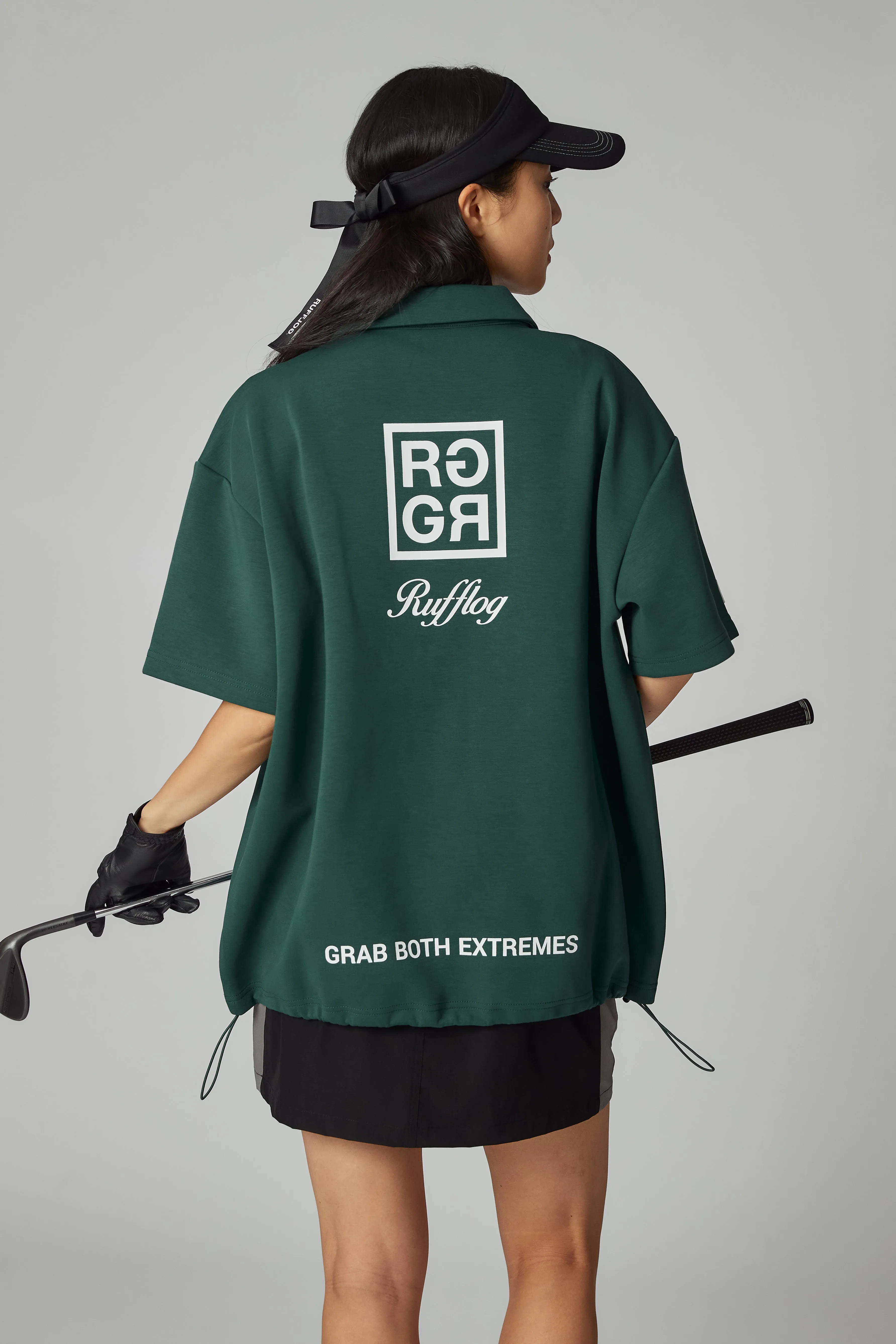 OVER SIZE SQUARE LOGO S/S POLO GREEN