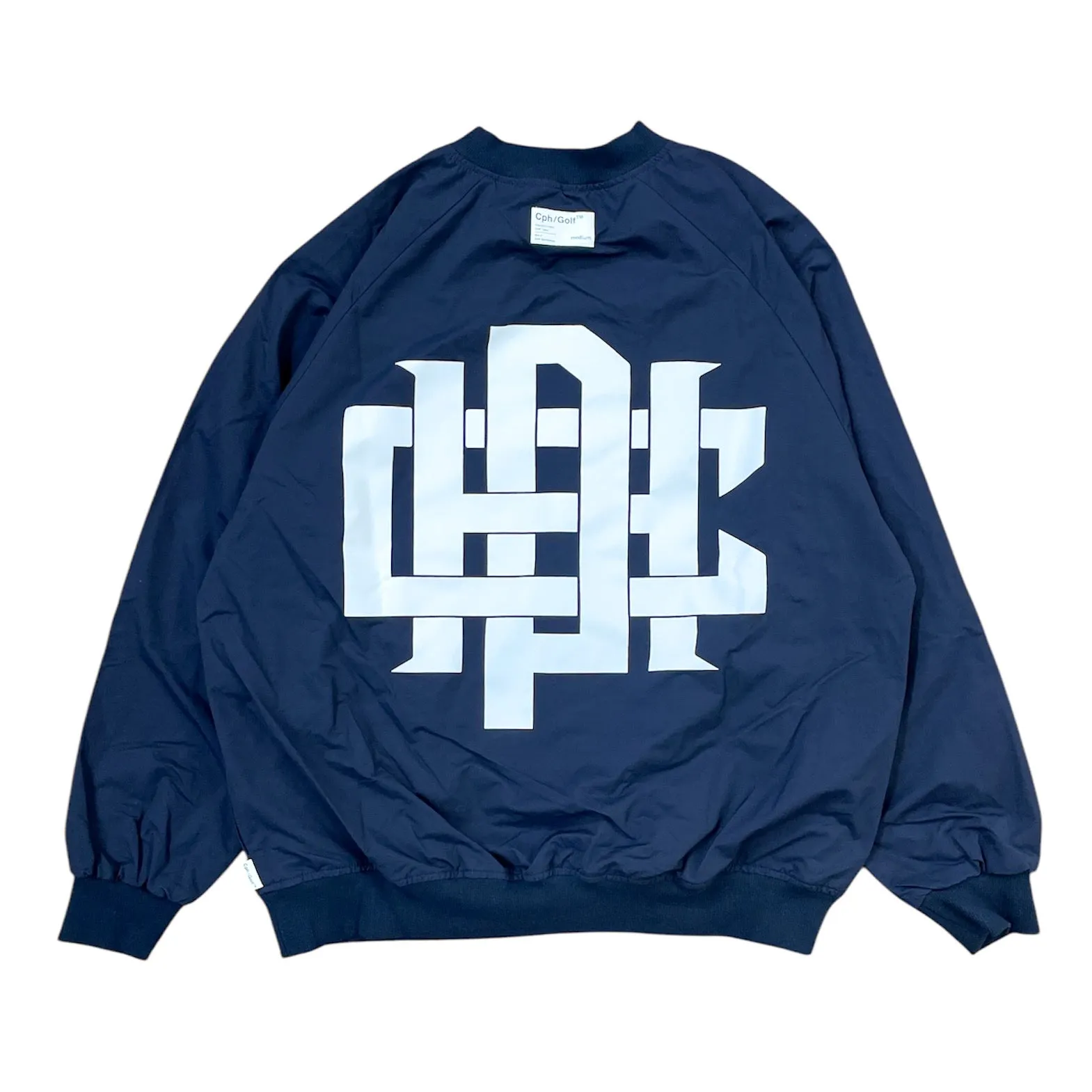 #OVERLAP LOGO NYLON PULLOVER NAVY