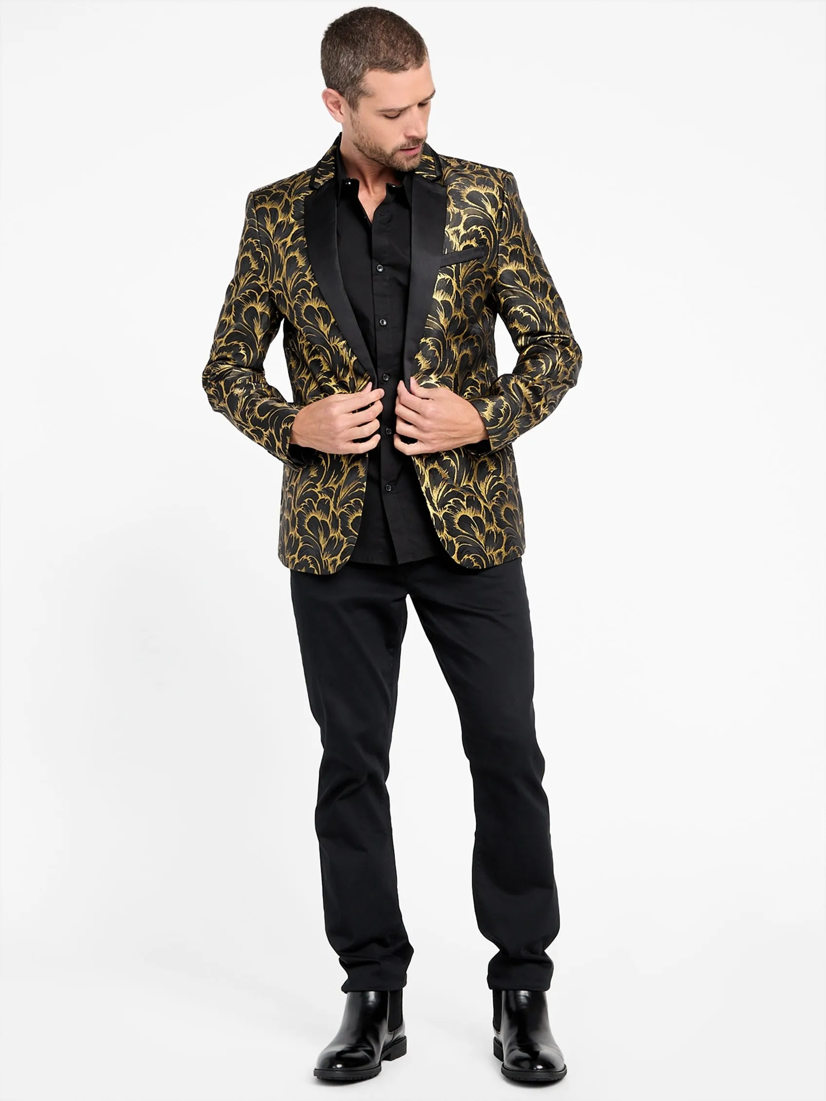 Phinaes Printed Jacquard Blazer