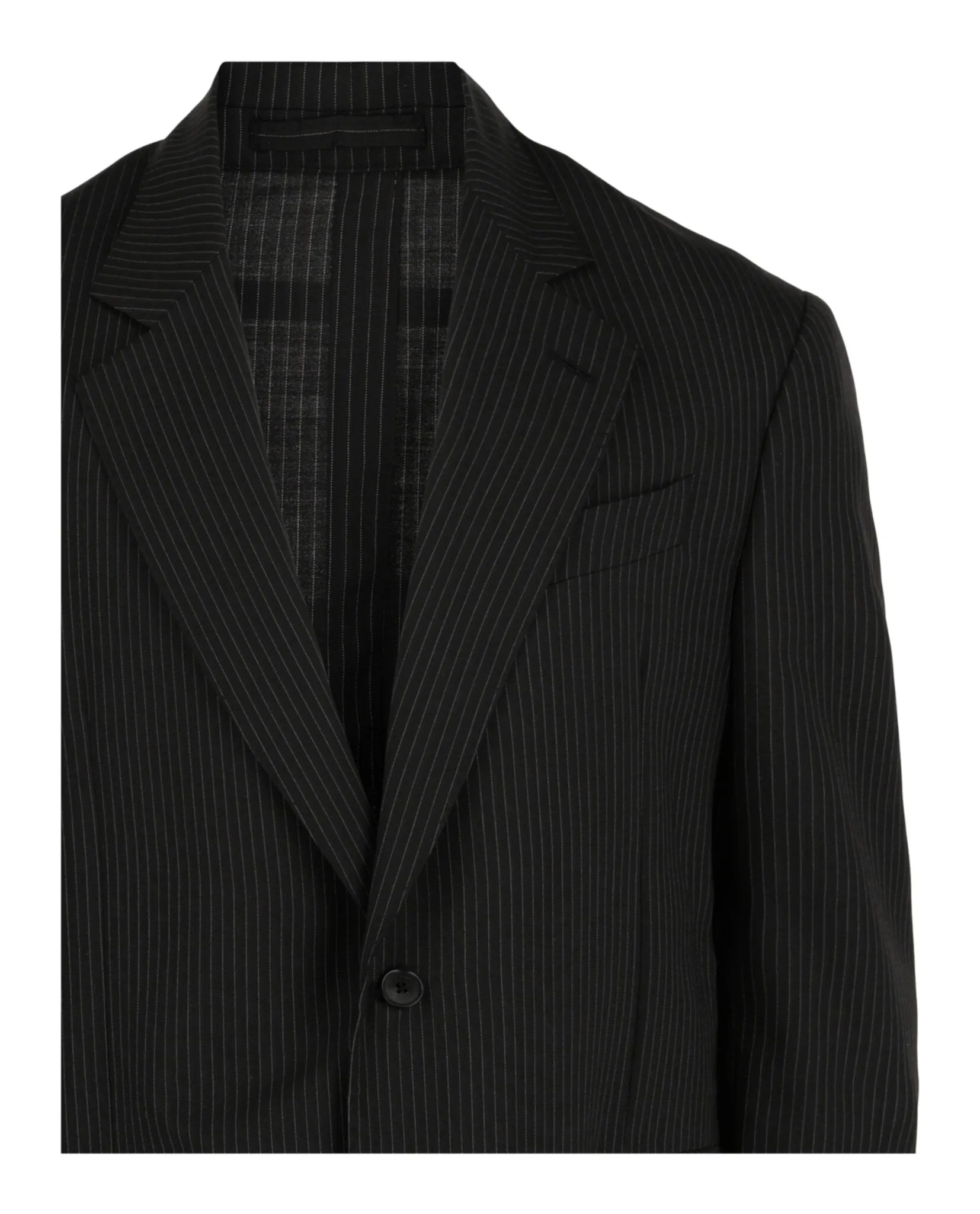 Pinstriped Wool Blazer