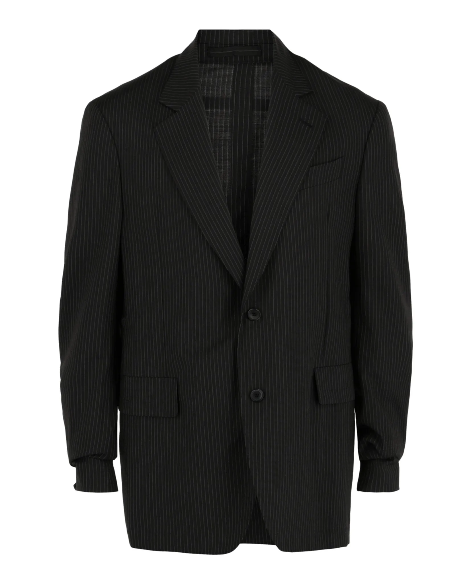 Pinstriped Wool Blazer
