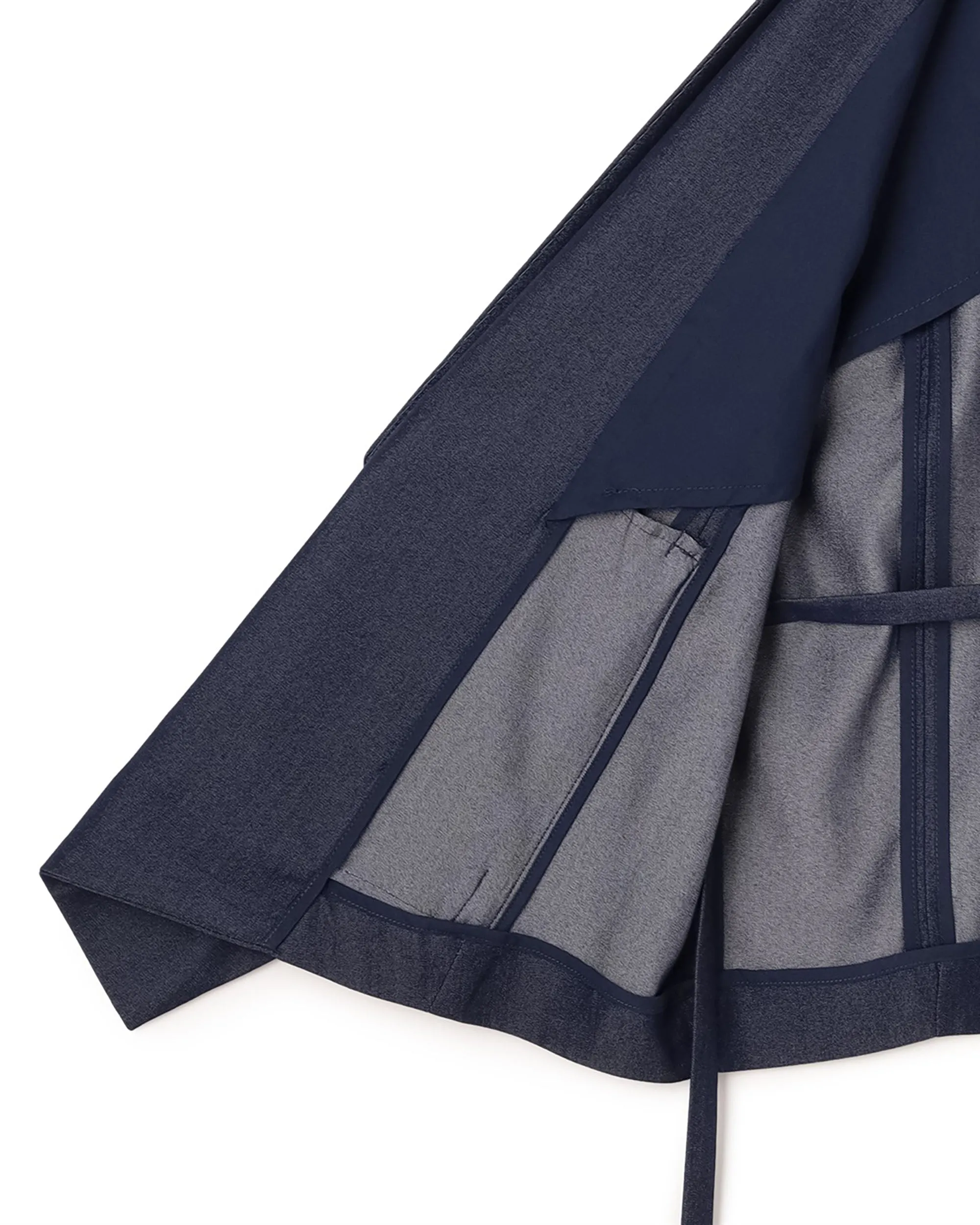 Poly Rayon Denim Like Waterfall Collar Gilet Clothing_Atsuro-Tayama